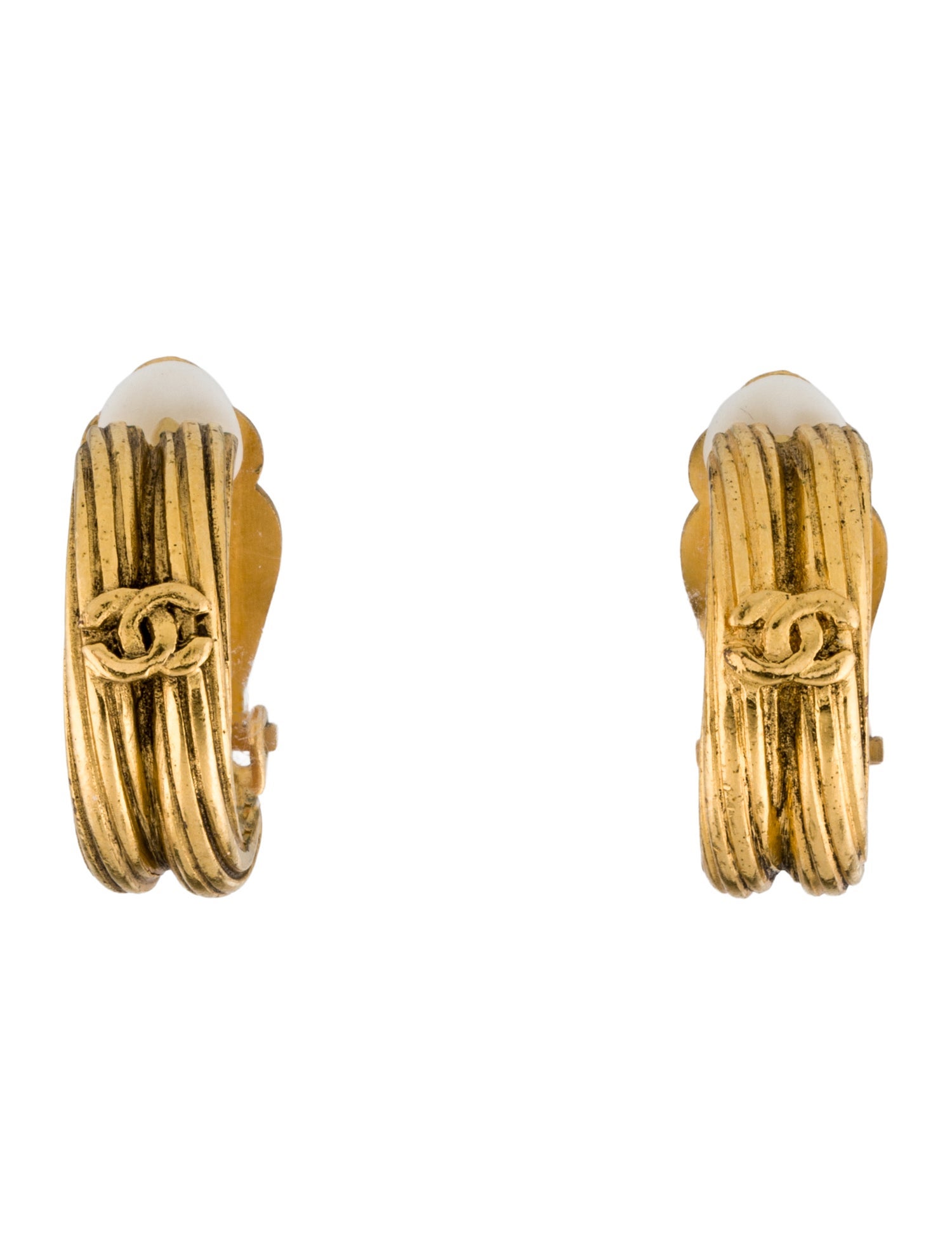 Chanel Vintage CC Clip-On Hoop Earrings