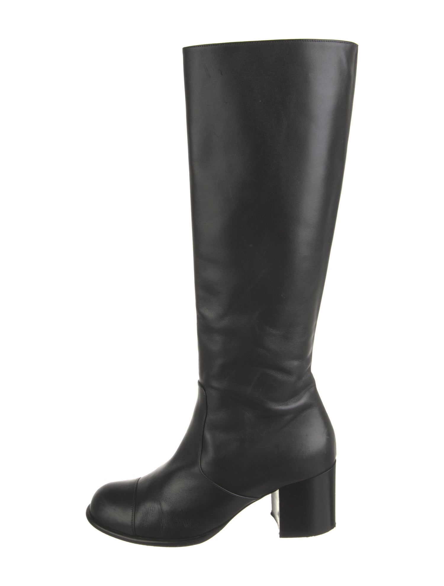 Chanel Interlocking CC Logo Leather Riding Boots