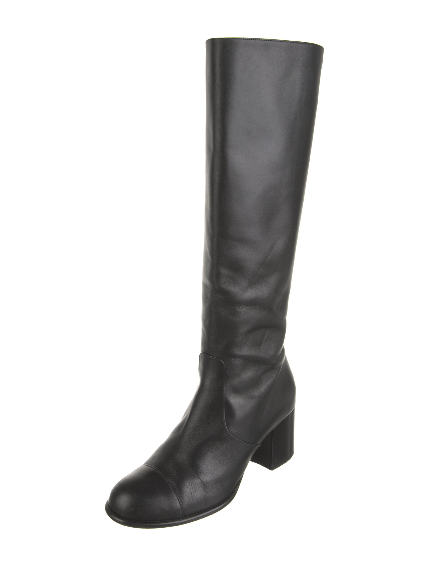 Chanel Interlocking CC Logo Leather Riding Boots