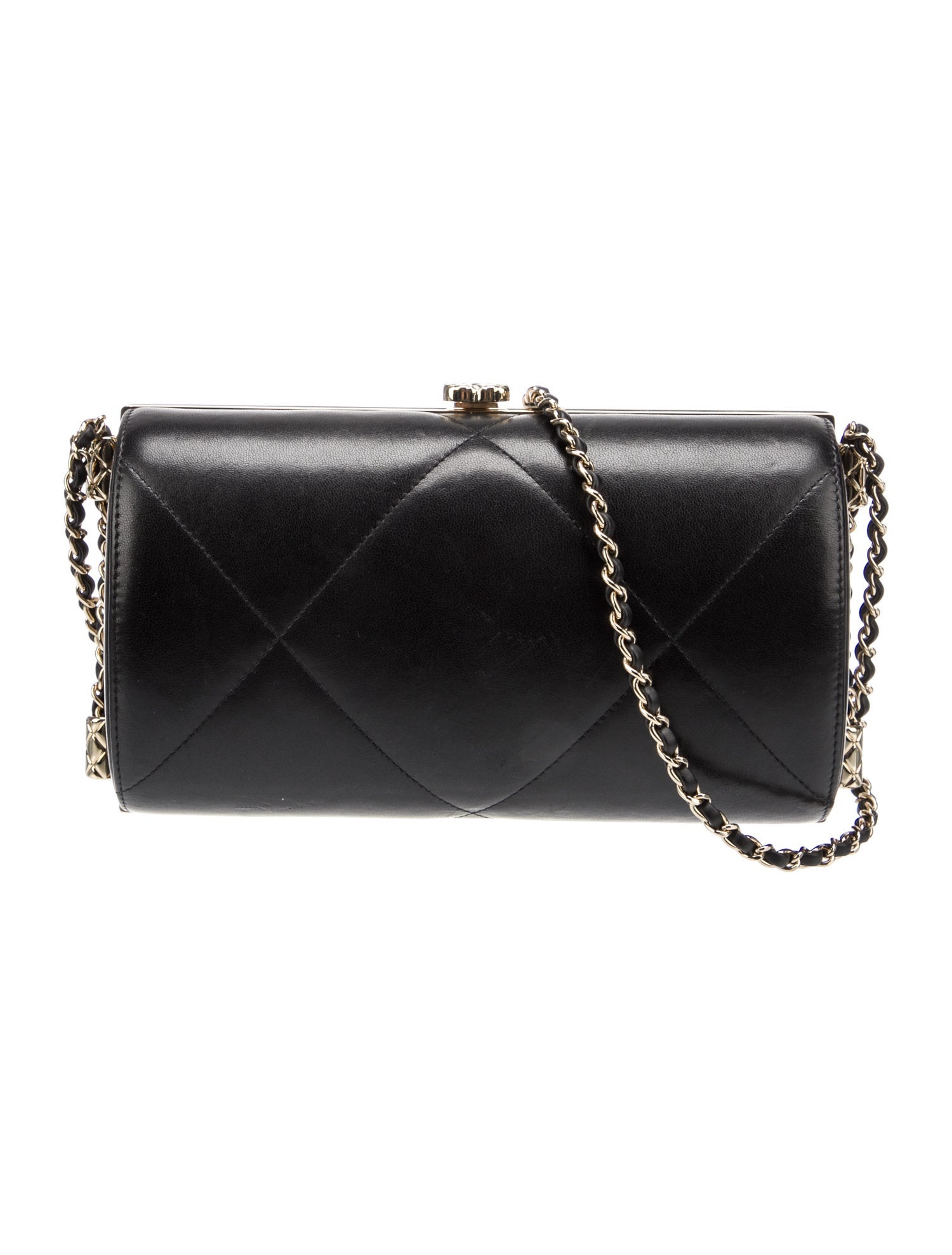 Chanel Quilted Barrel Clutch w/Chain