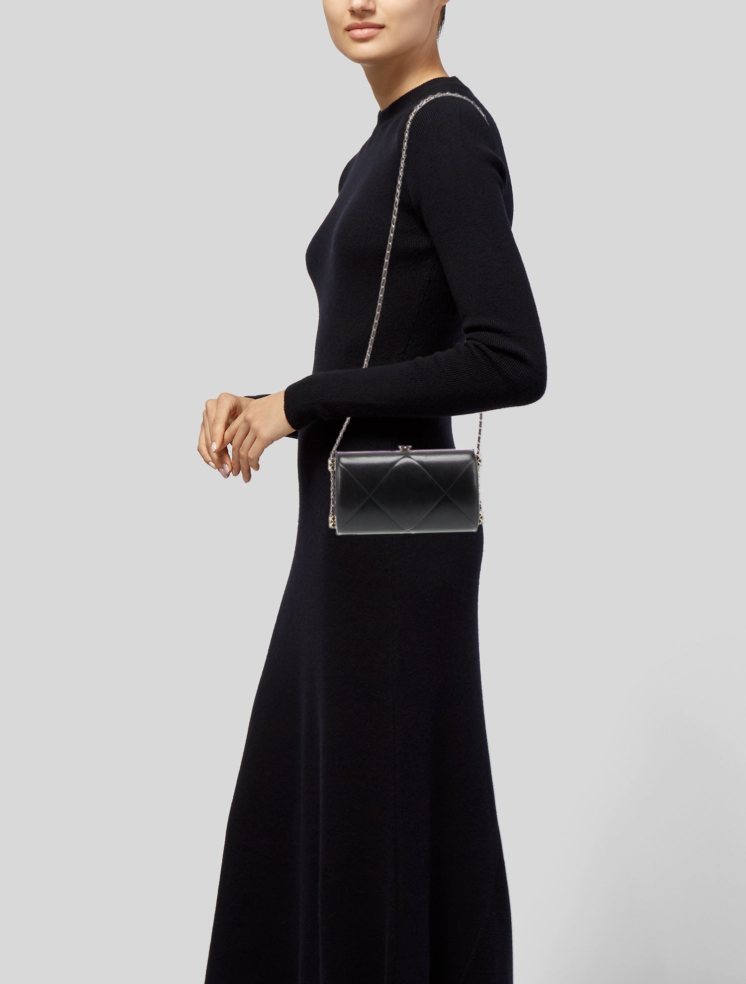 Chanel Quilted Barrel Clutch w/Chain