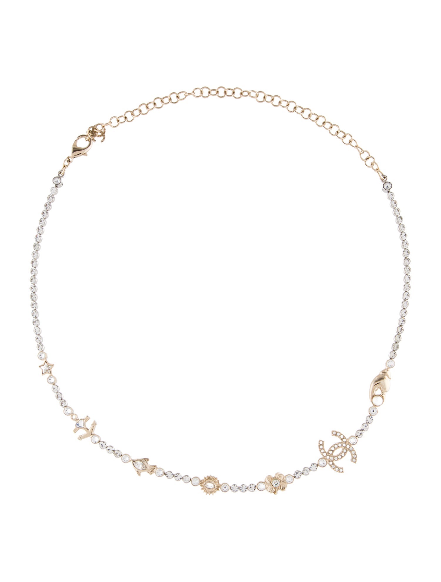 Chanel 2025 Faux Pearl & Strass Station Necklace