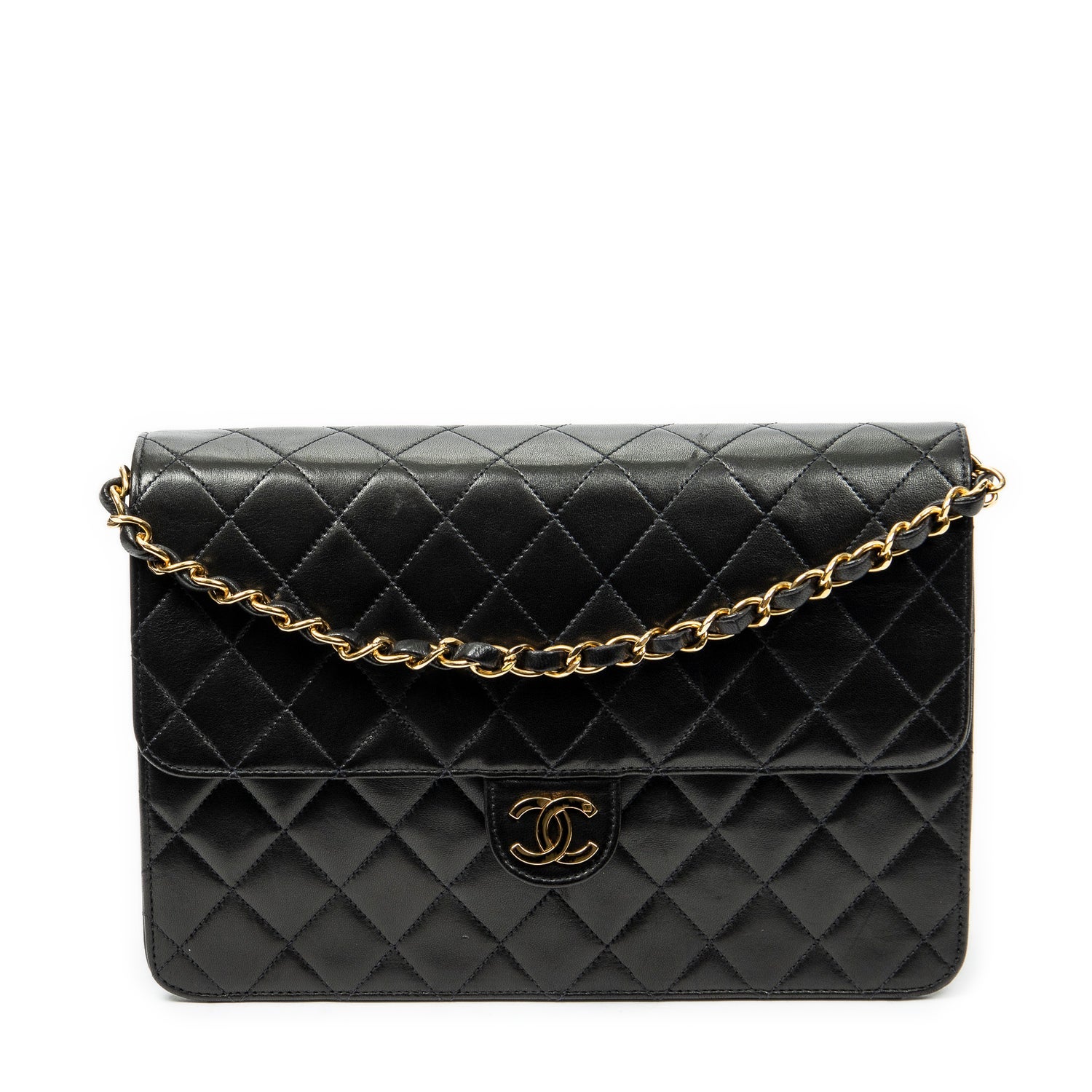 Chanel Leather Vintage Push Lock Straight Flap w/ Tags