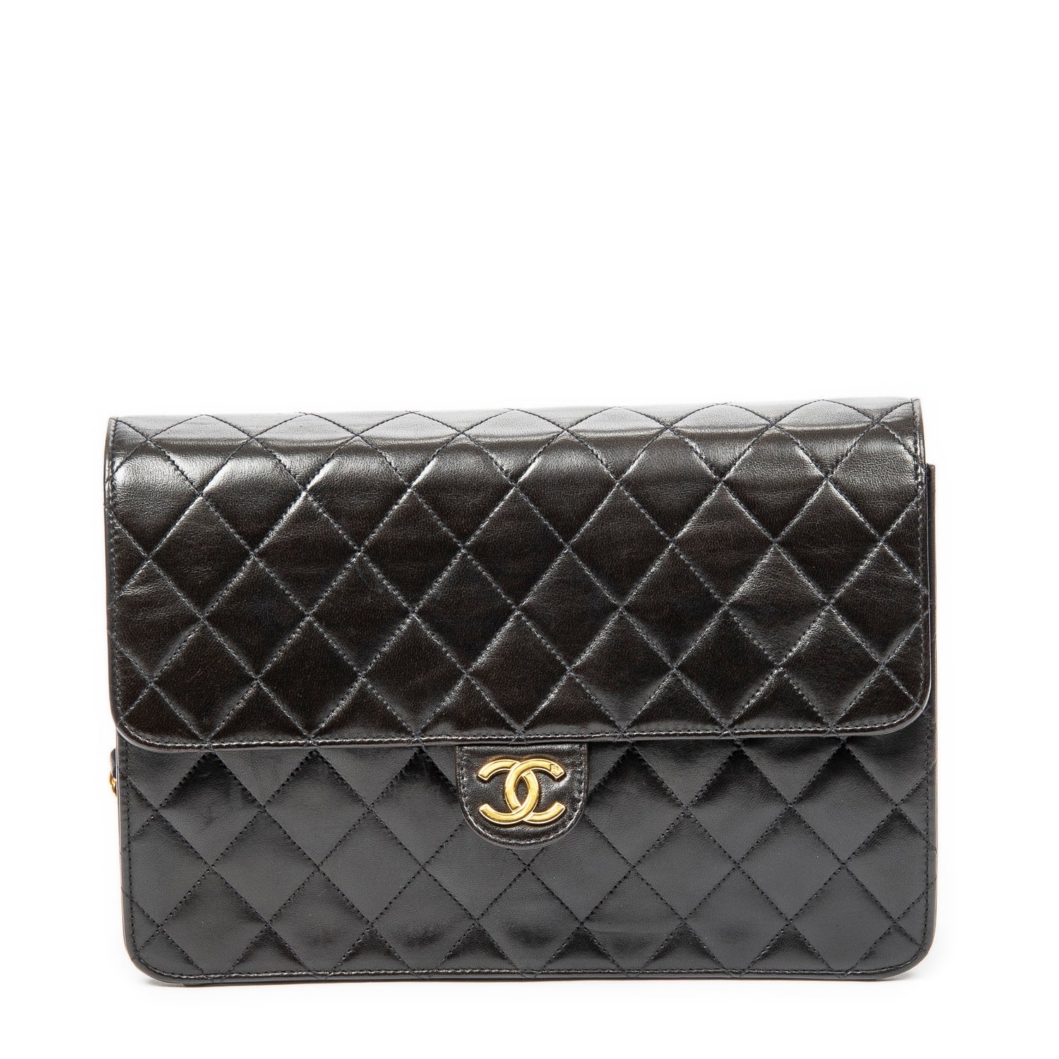 Chanel Leather Vintage Push Lock Straight Flap w/ Tags