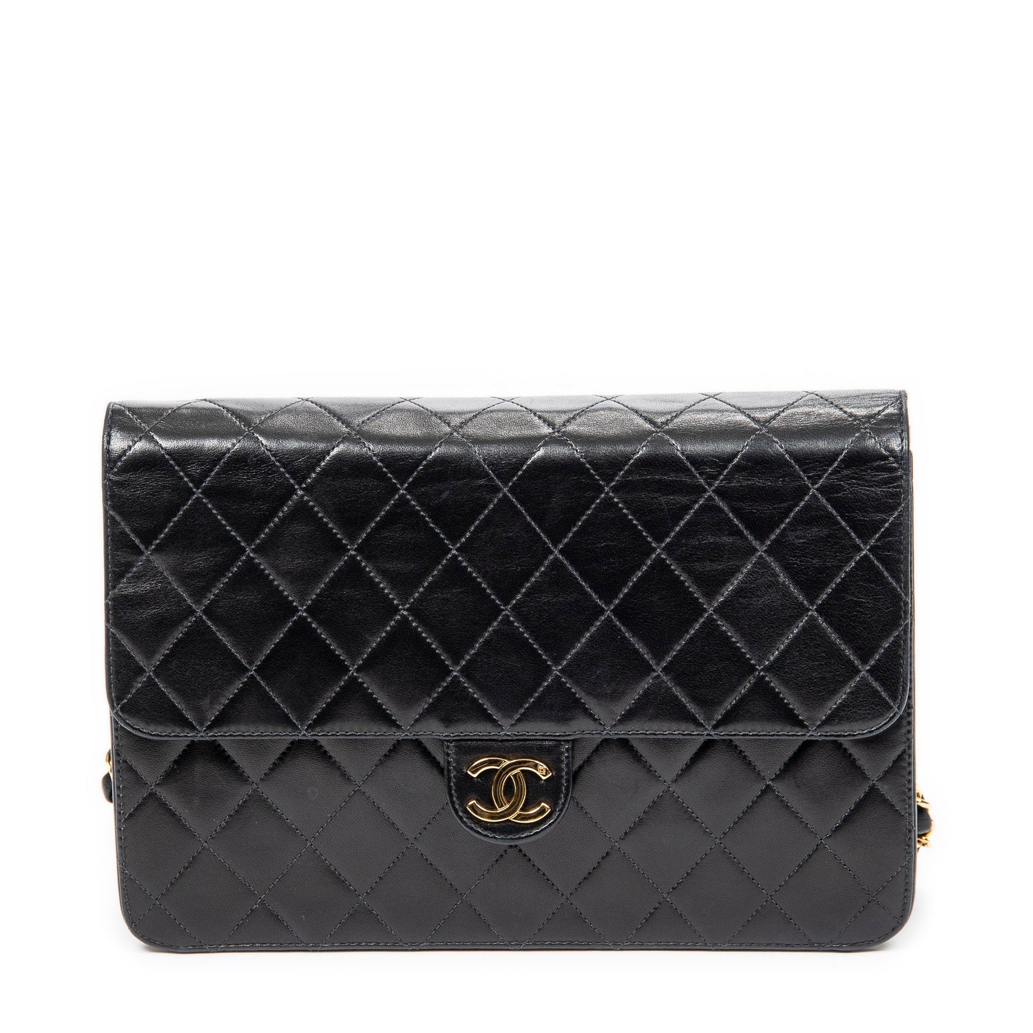 Chanel Leather CC Push Lock Straight Single Flap w/ Tags