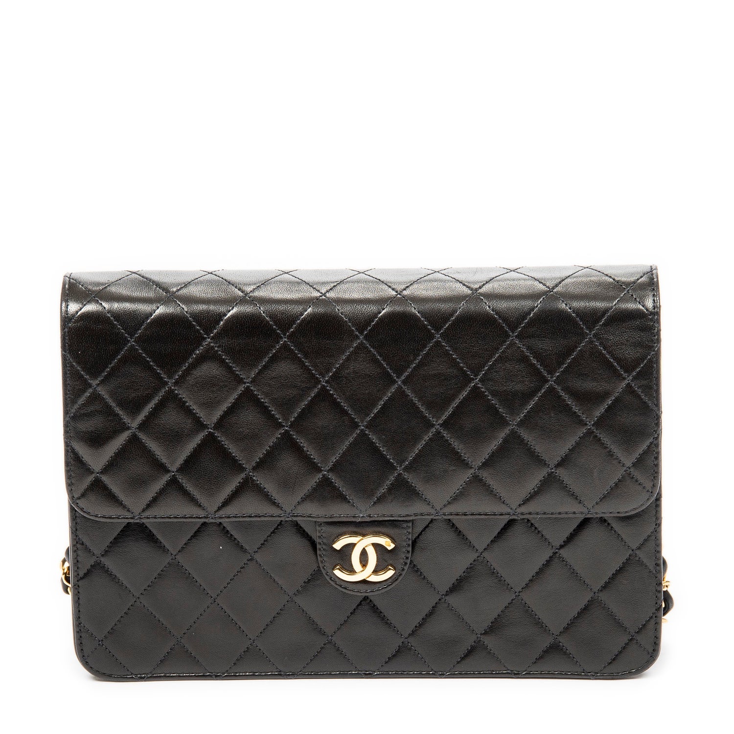 Chanel Leather Vintage Push Lock Straight Flap w/ Tags
