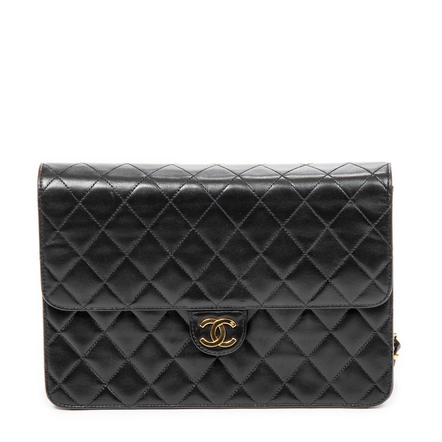 Chanel Leather Vintage Push Lock Straight Flap w/ Tags