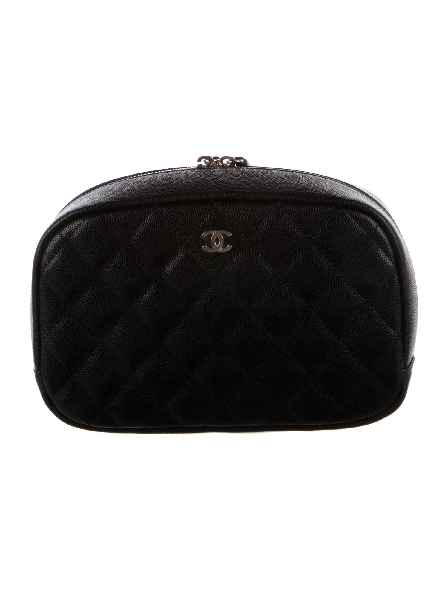 Chanel Quilted Caviar Medium Curvy Cosmetic Case