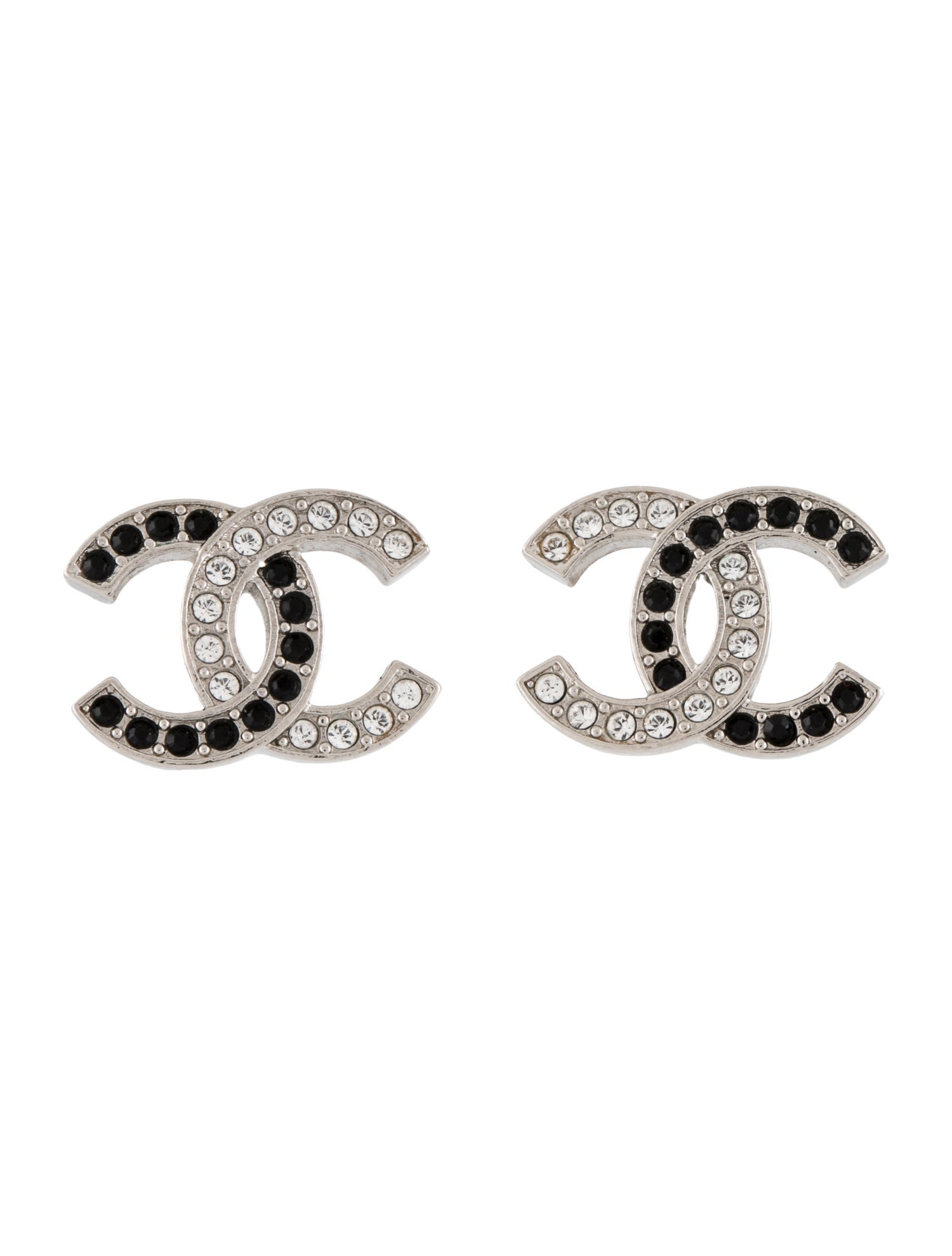 Chanel 2024 Strass CC Stud Earrings