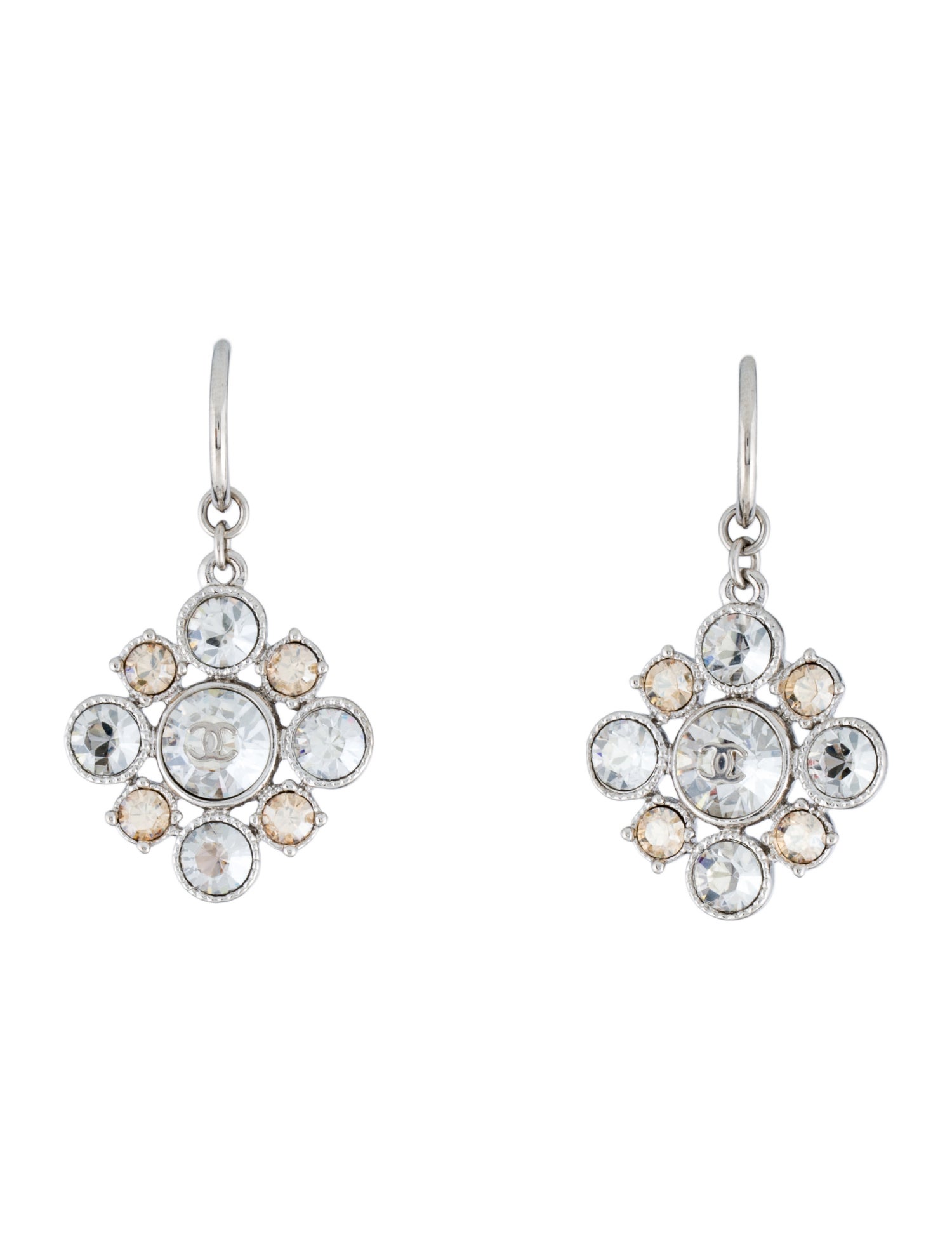 Chanel Strass CC Drop Earrings