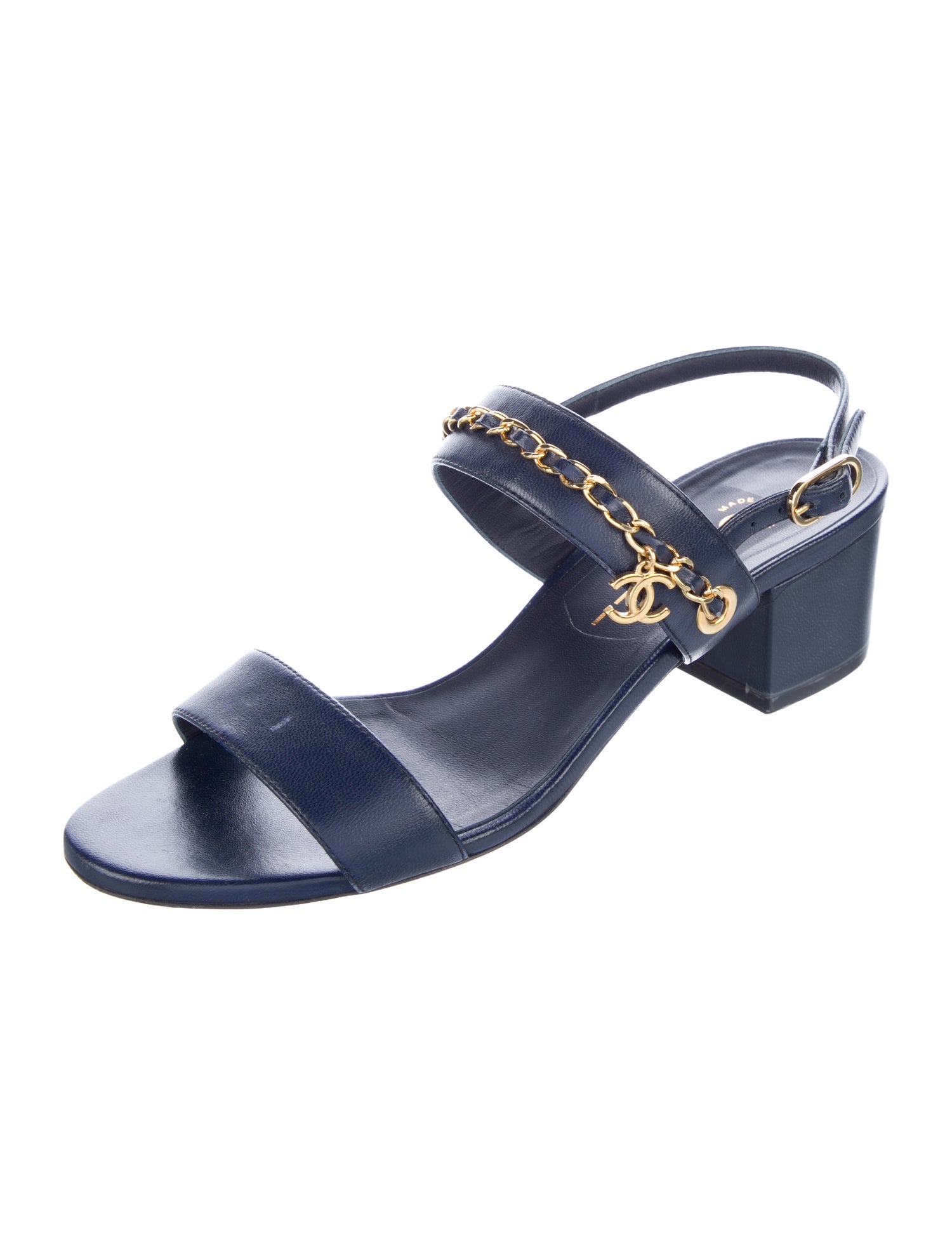 Chanel 2018 Interlocking CC Logo Slingback Sandals