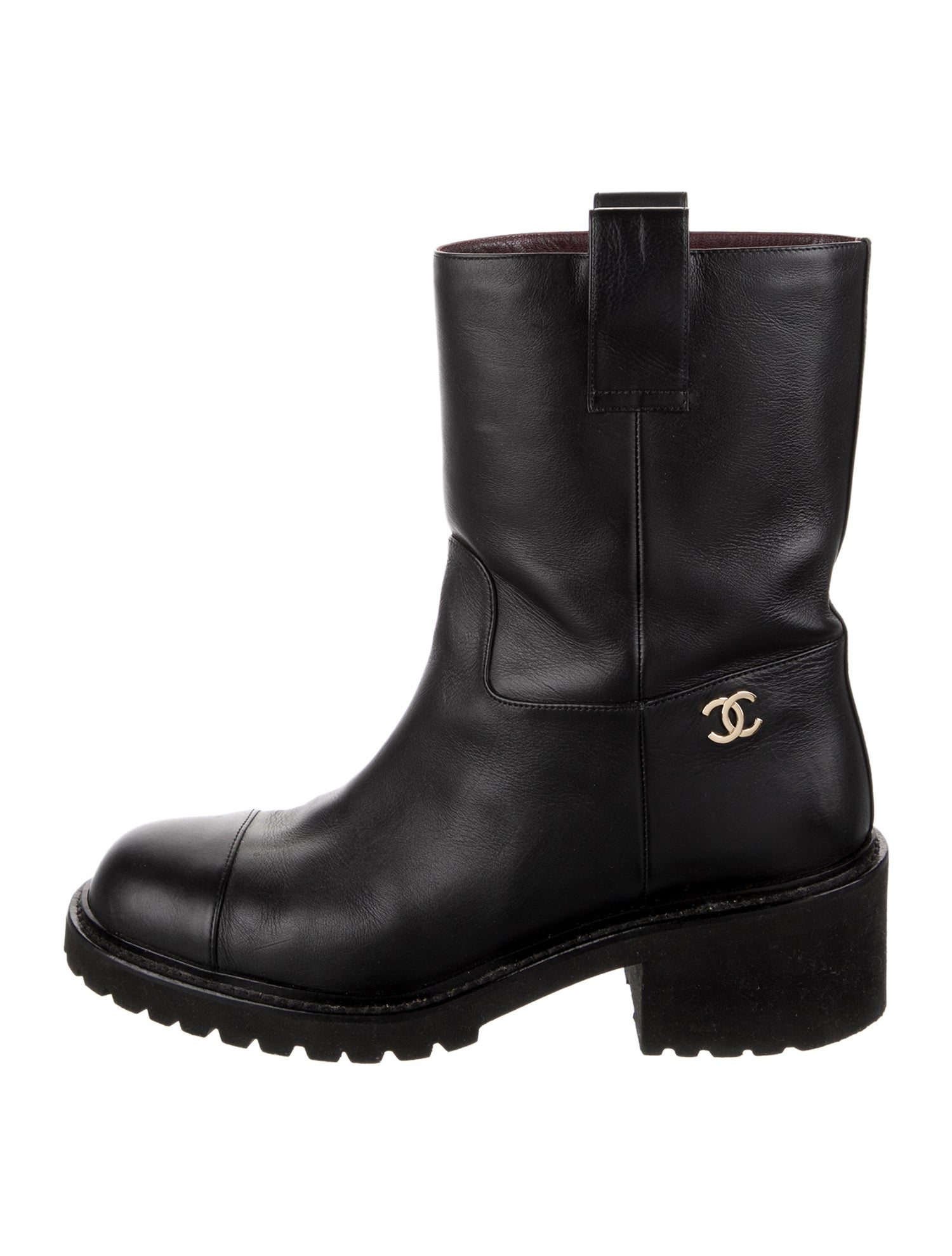 Chanel Leather Moto Boots