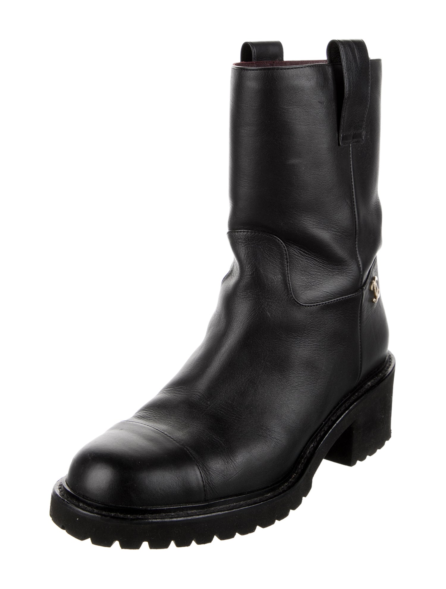 Chanel Leather Moto Boots