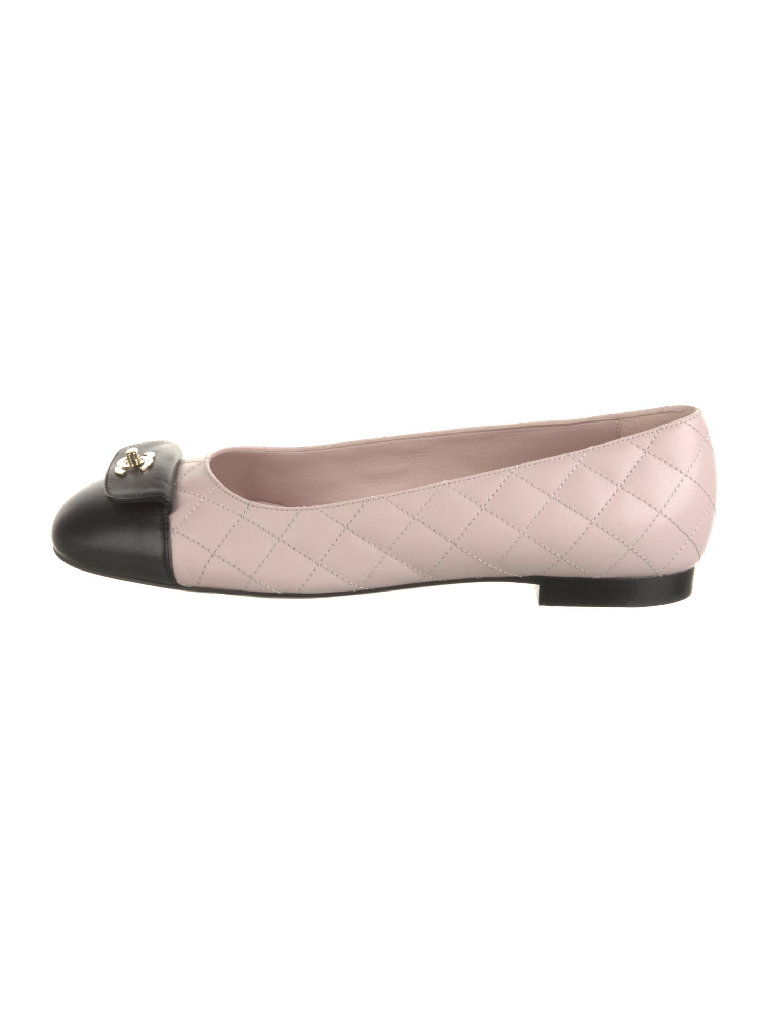 Chanel Interlocking CC Logo Leather Flats