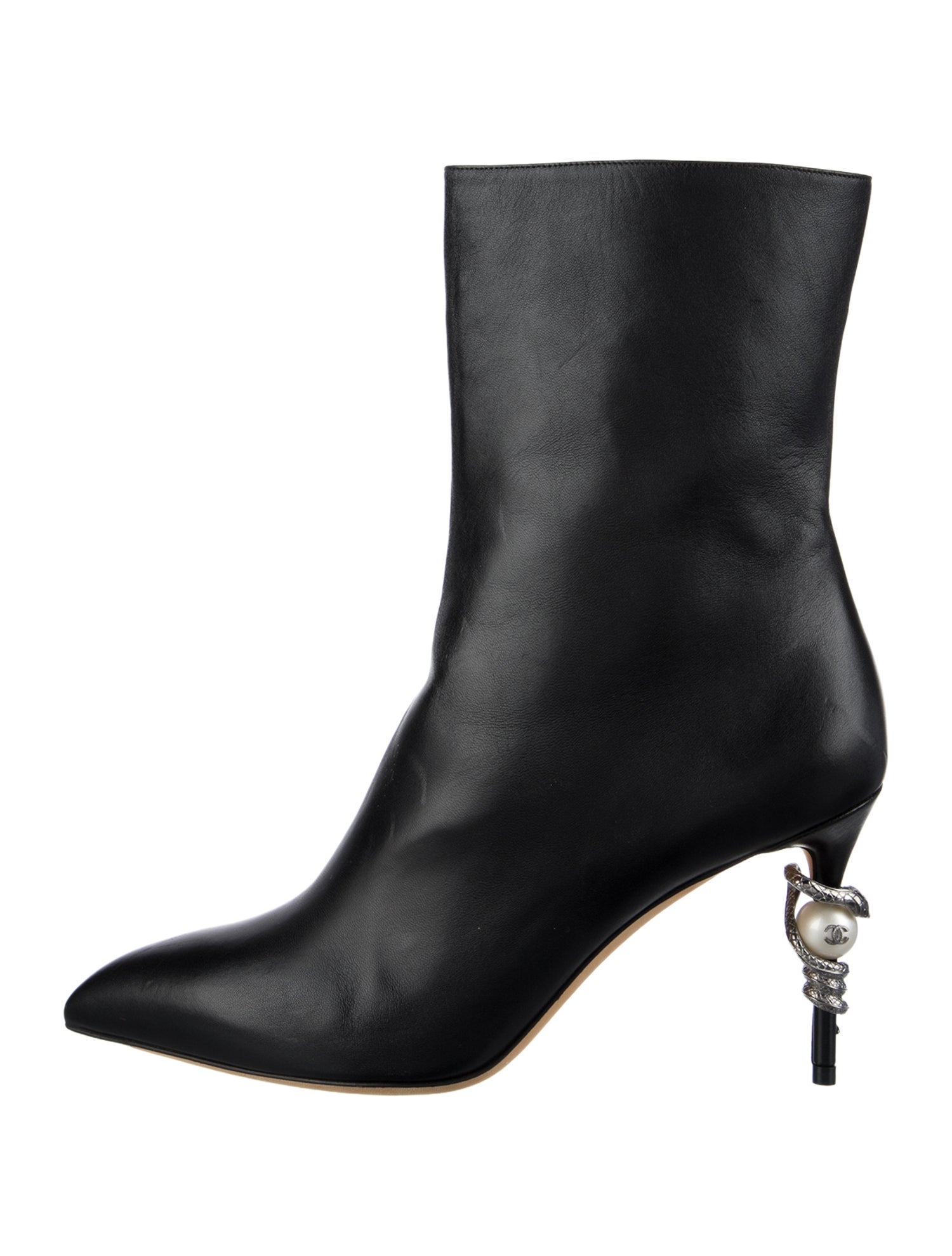 Chanel Interlocking CC Logo Leather Boots