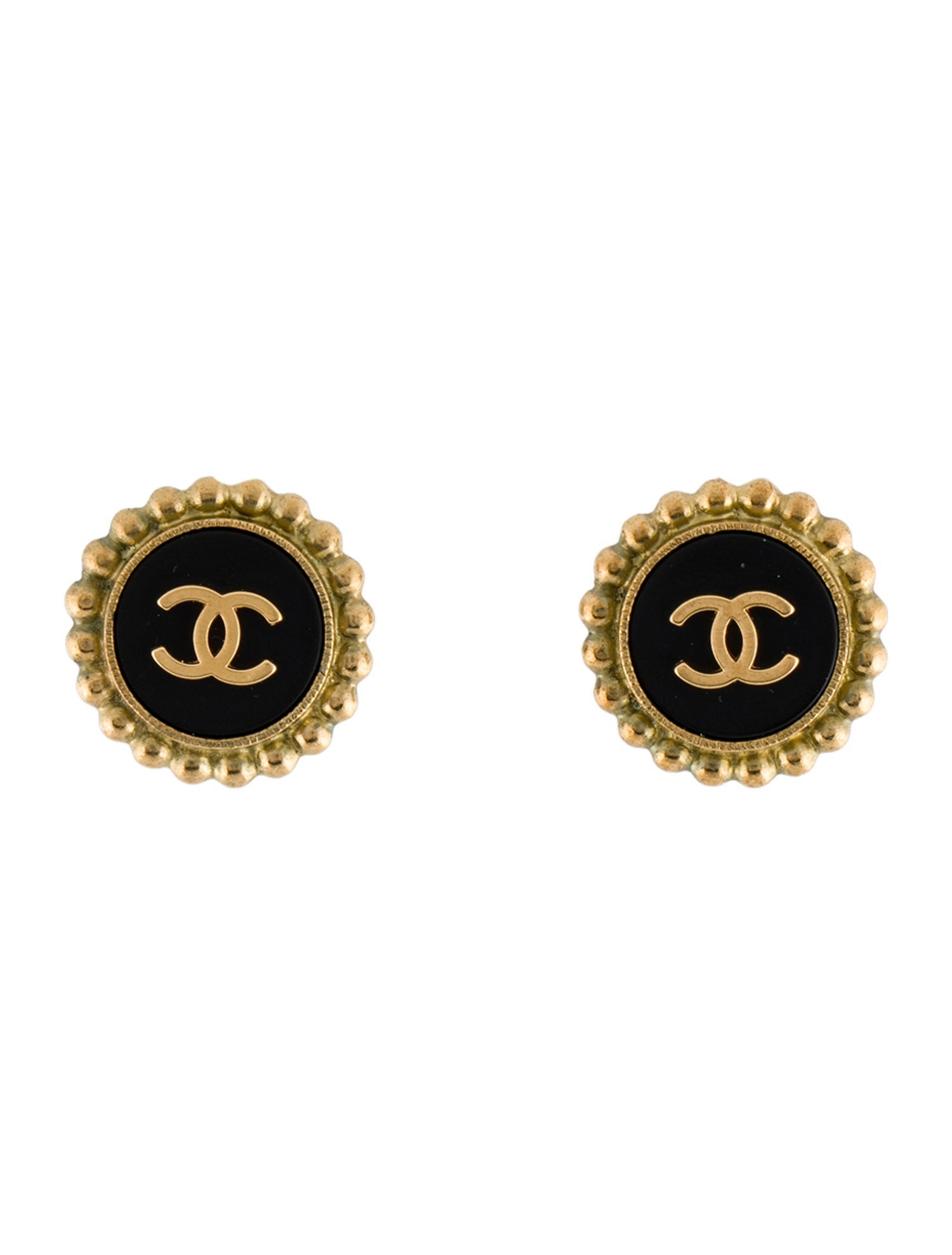 Chanel Vintage Resin CC Clip-On Earrings