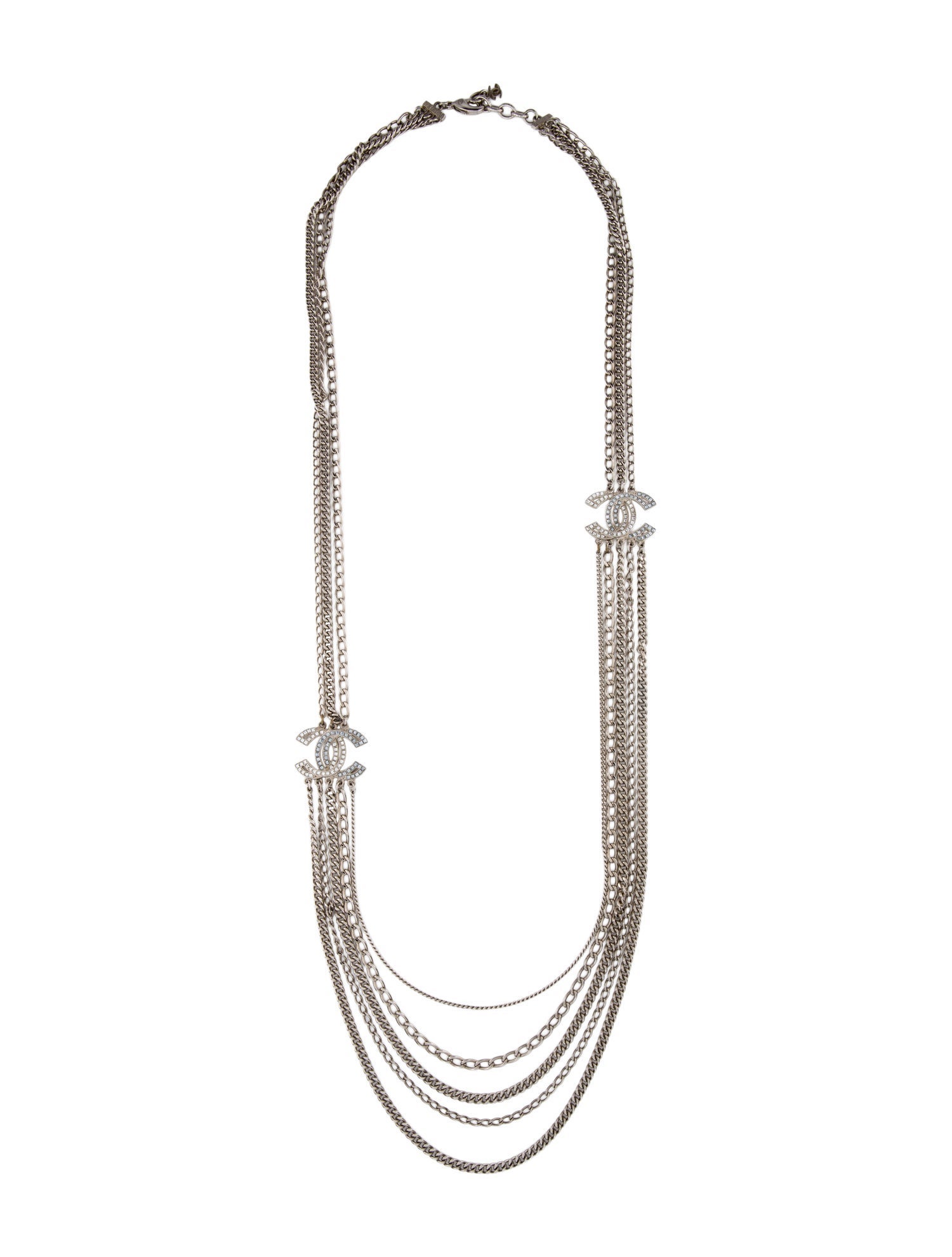Chanel Strass CC Multistrand Necklace