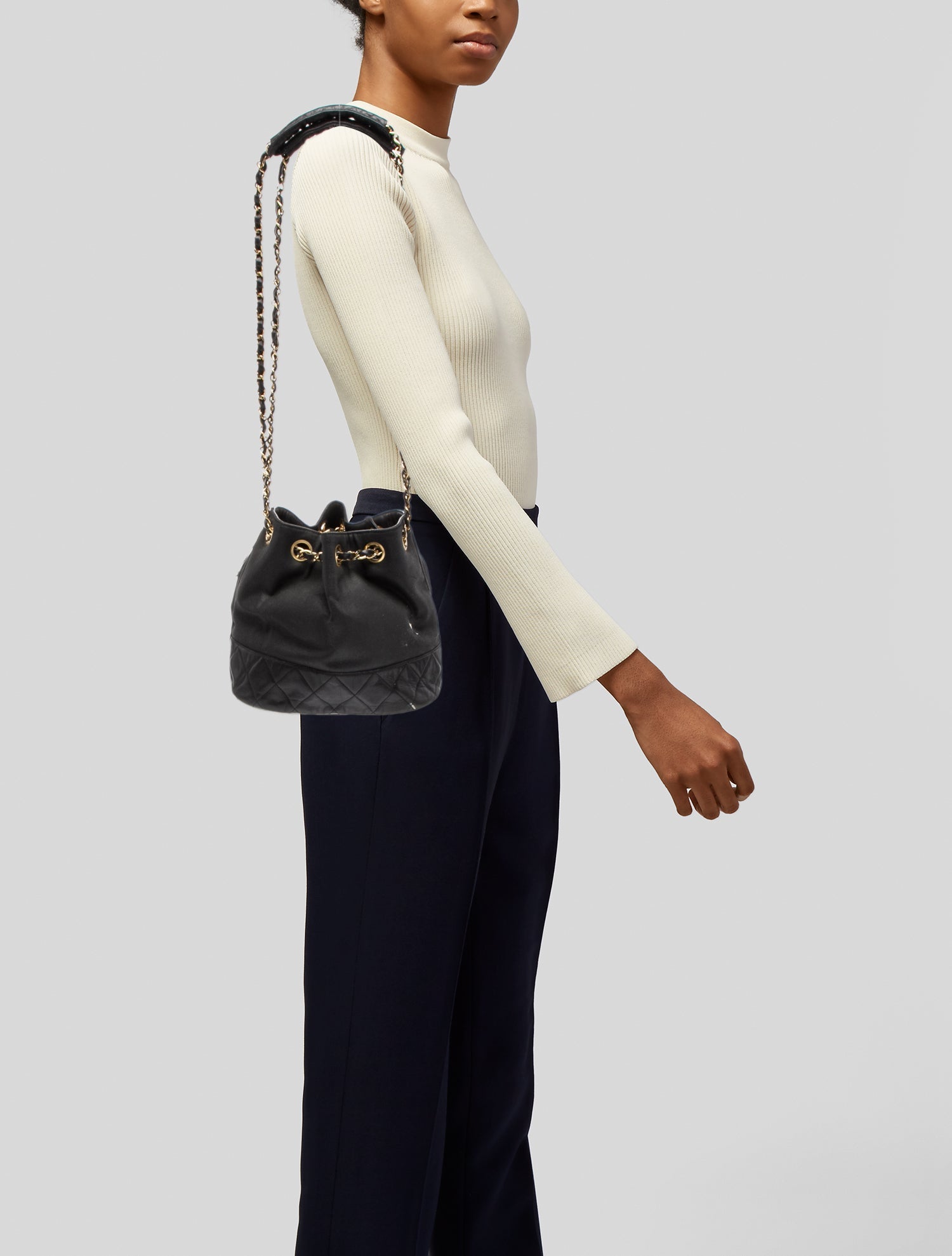 Chanel Quilted Bucket Bag