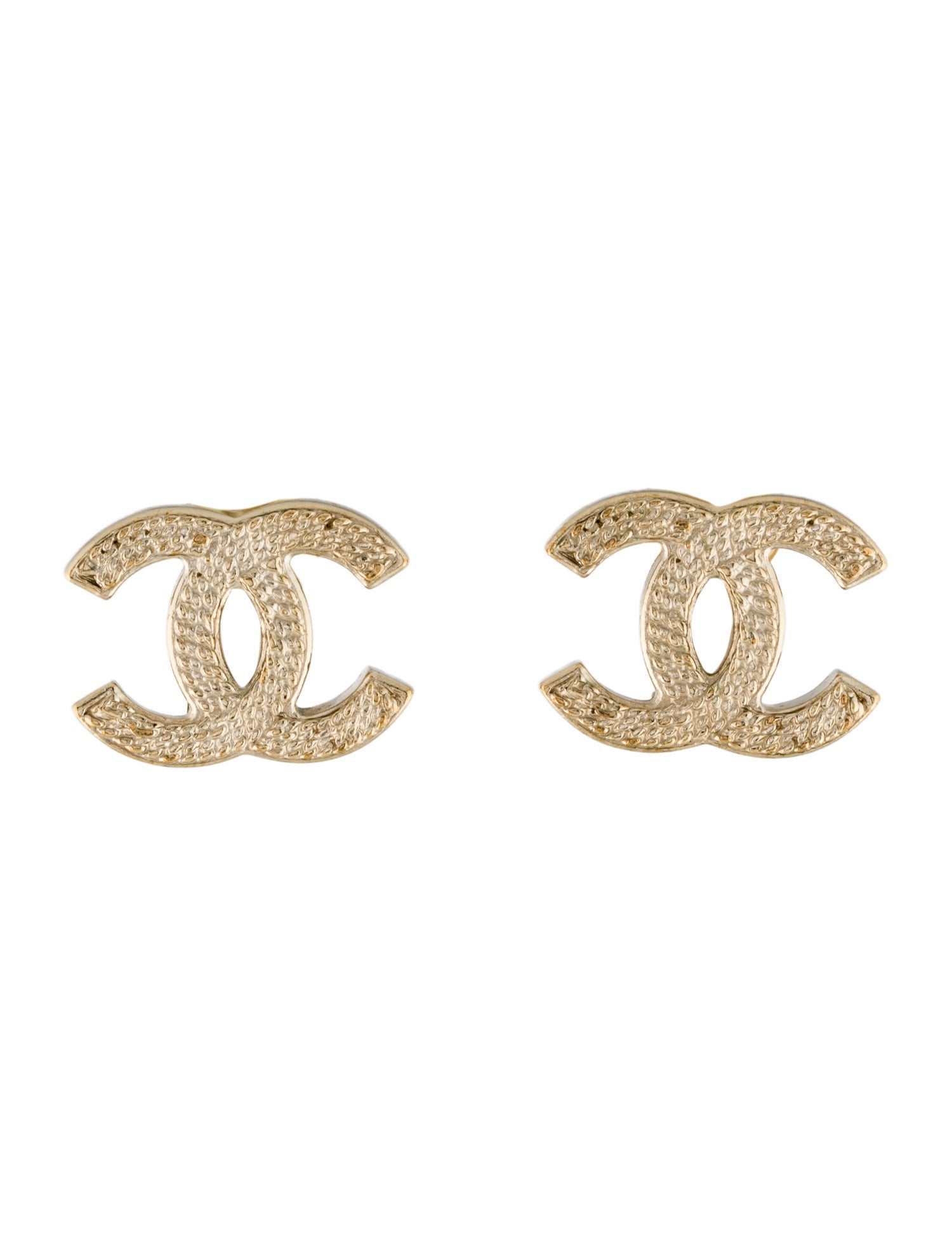 Chanel Textured CC Clip-On Earrings