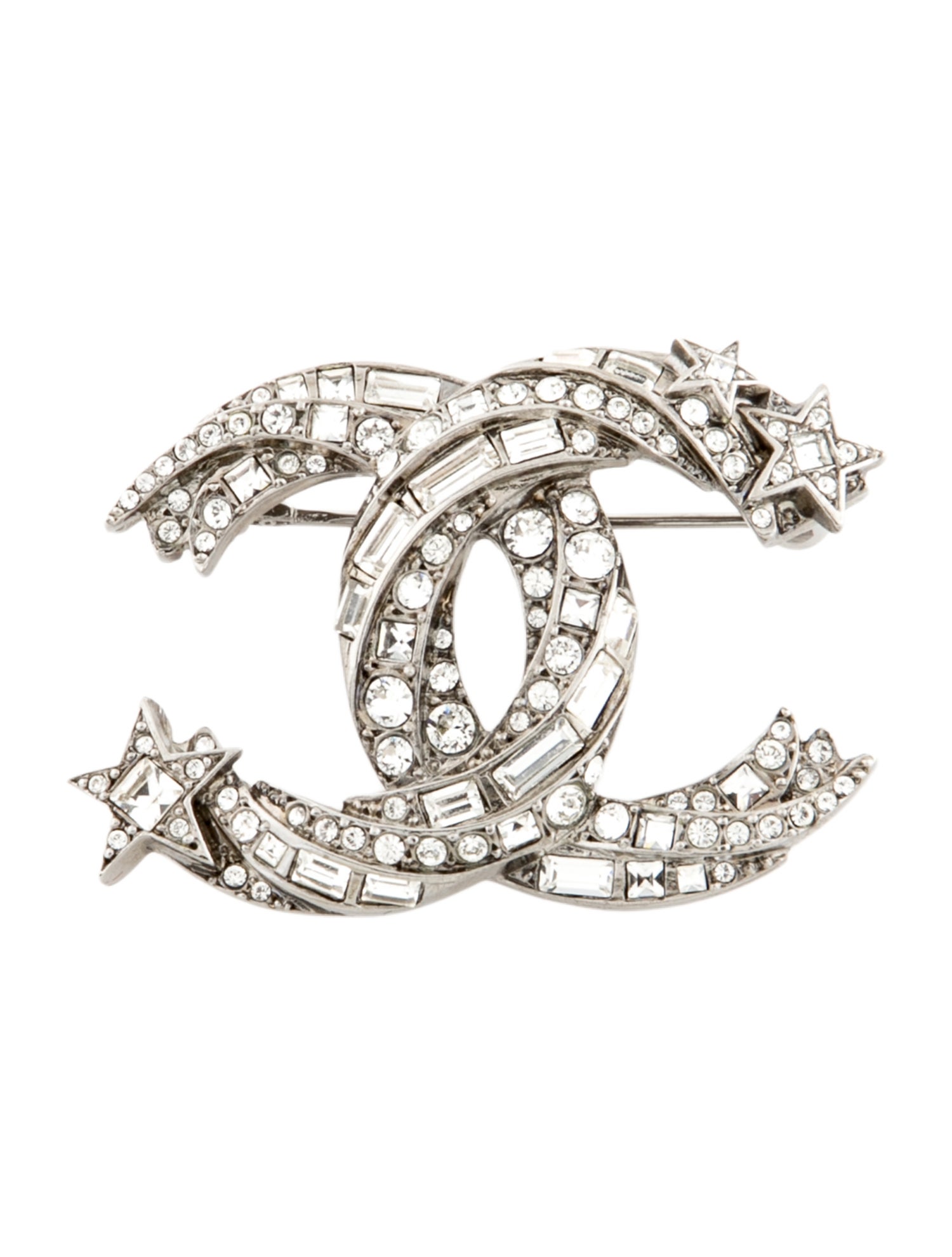 Chanel Strass CC Stars Brooch