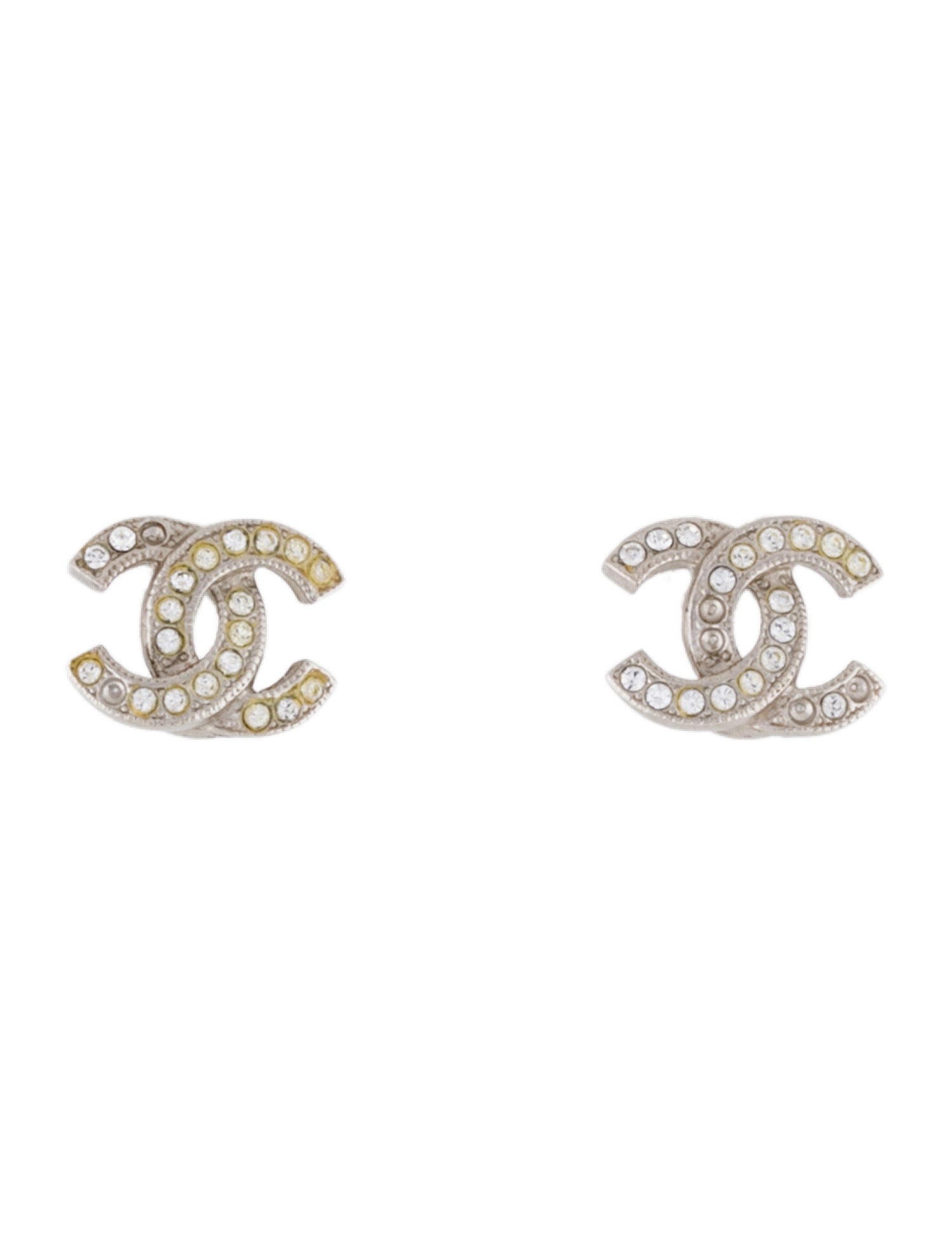 Chanel Strass CC Stud Earrings