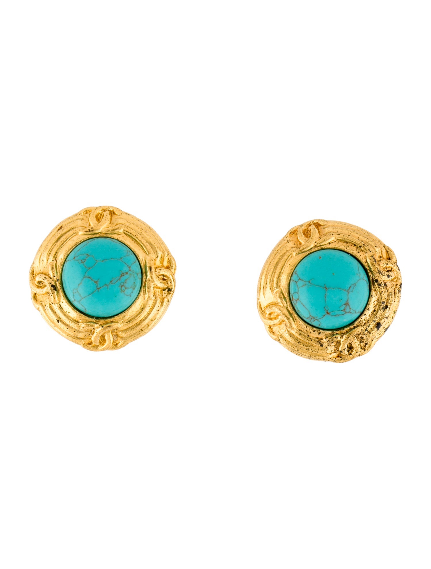 Chanel Vintage Resin CC Clip-On Earrings