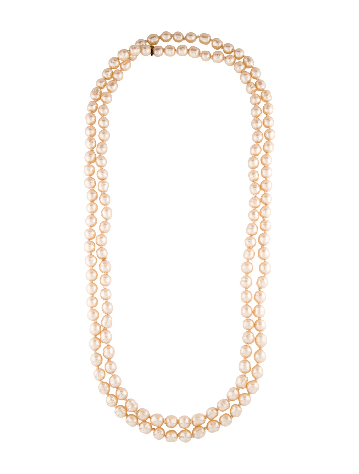 Chanel Vintage Faux Pearl Bead Strand Necklace