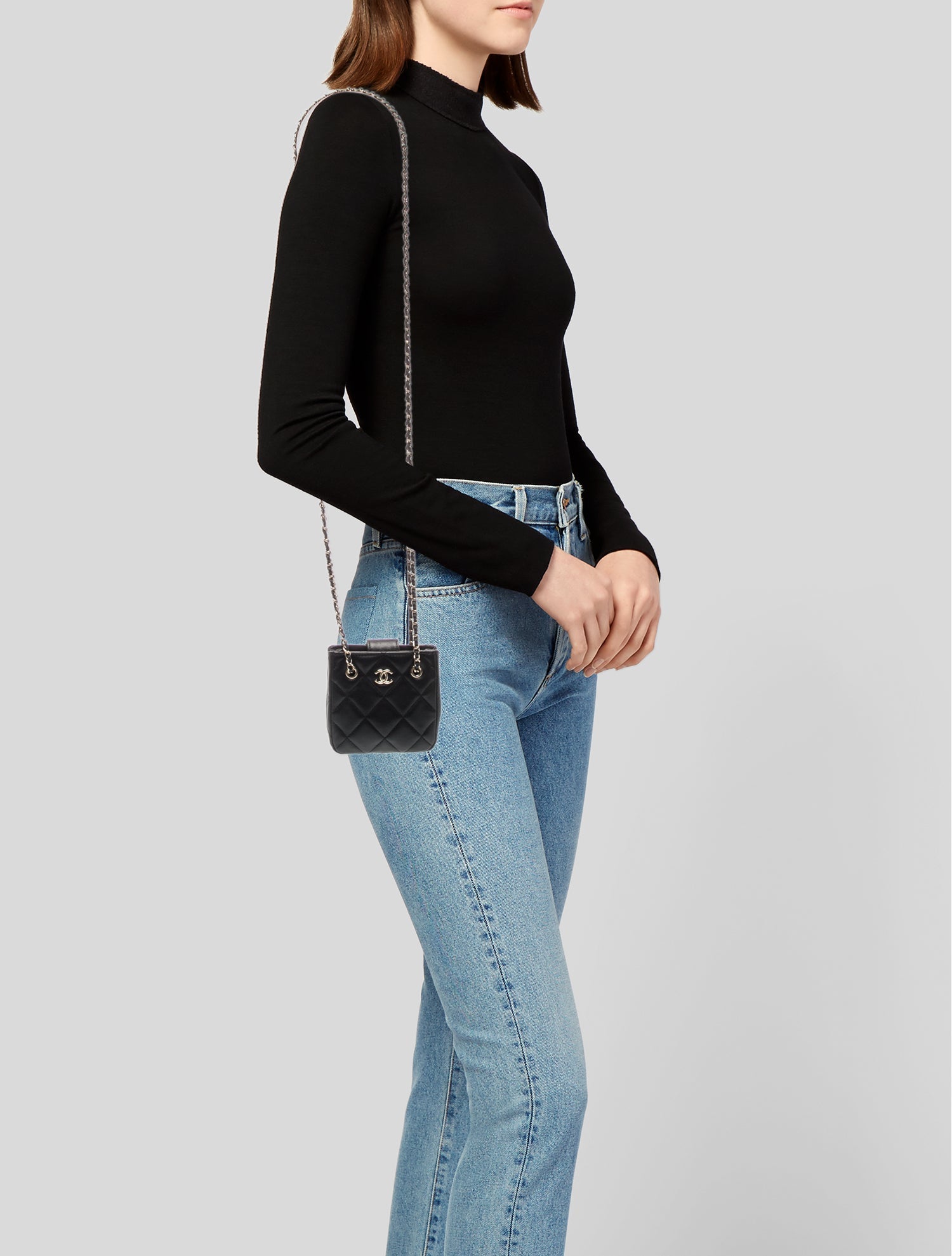 Chanel Quilted Mini Shopping Clutch