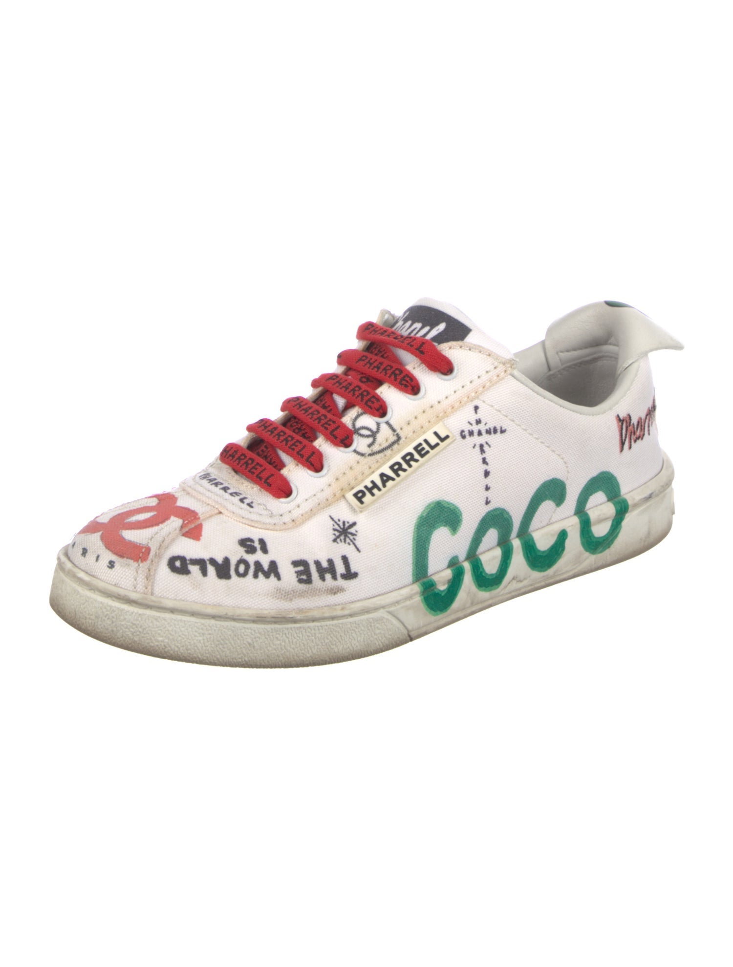 Chanel Pharrell Interlocking CC Logo Leather Sneakers