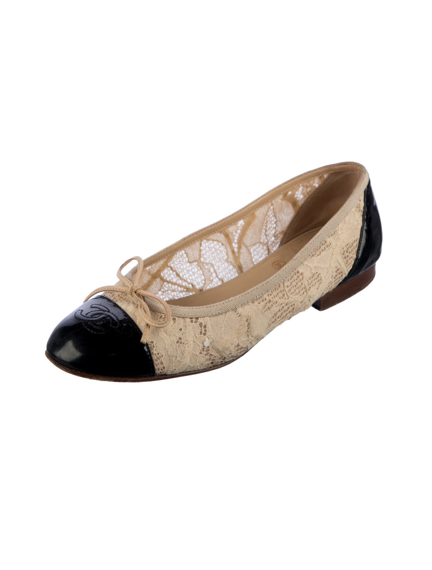 Chanel Vintage Interlocking CC Logo Ballet Flats