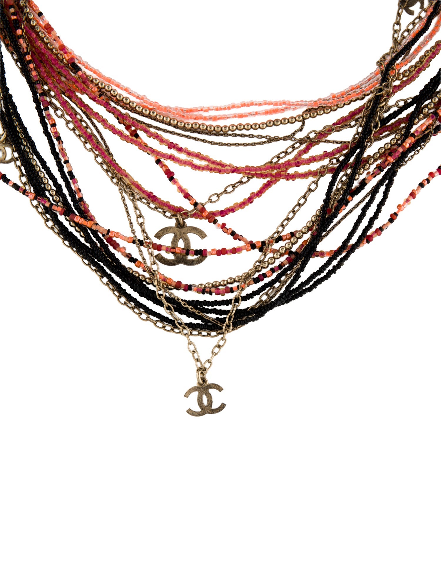 Chanel Beaded CC Multistrand Necklace