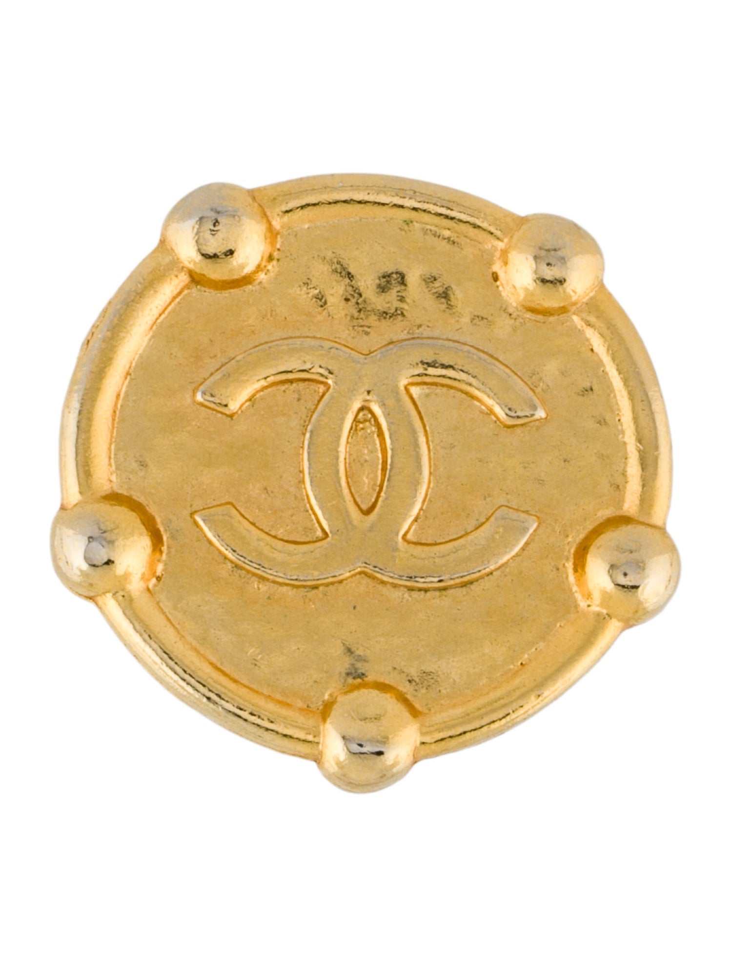 Chanel Vintage CC Round Clip-On Earring