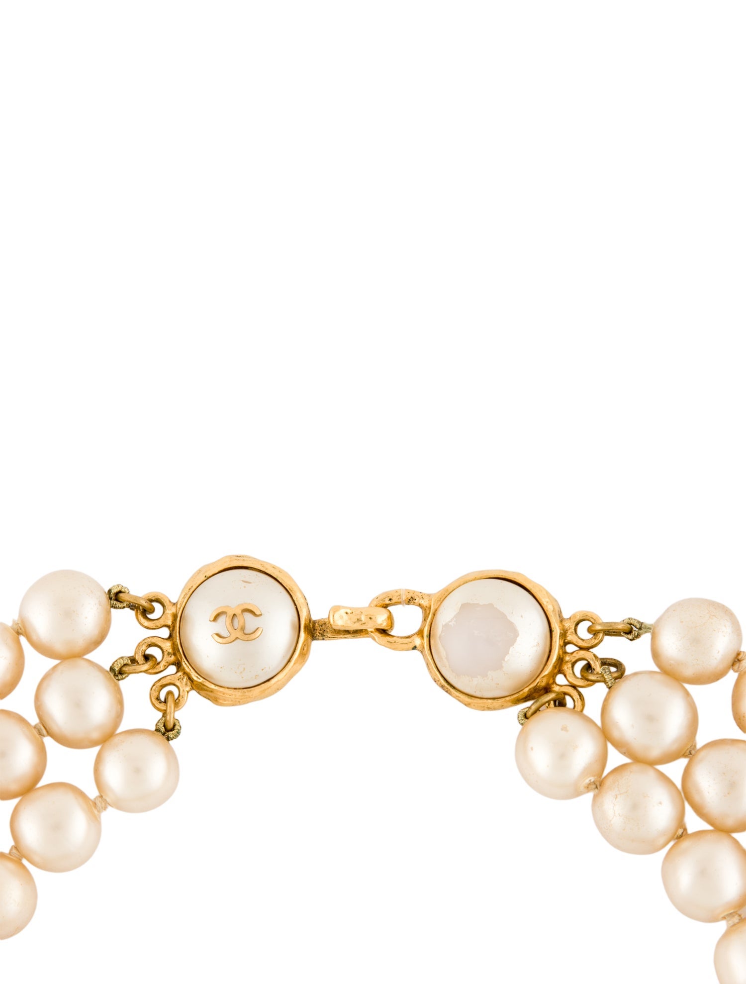 Chanel Vintage Faux Pearl Multistrand Necklace