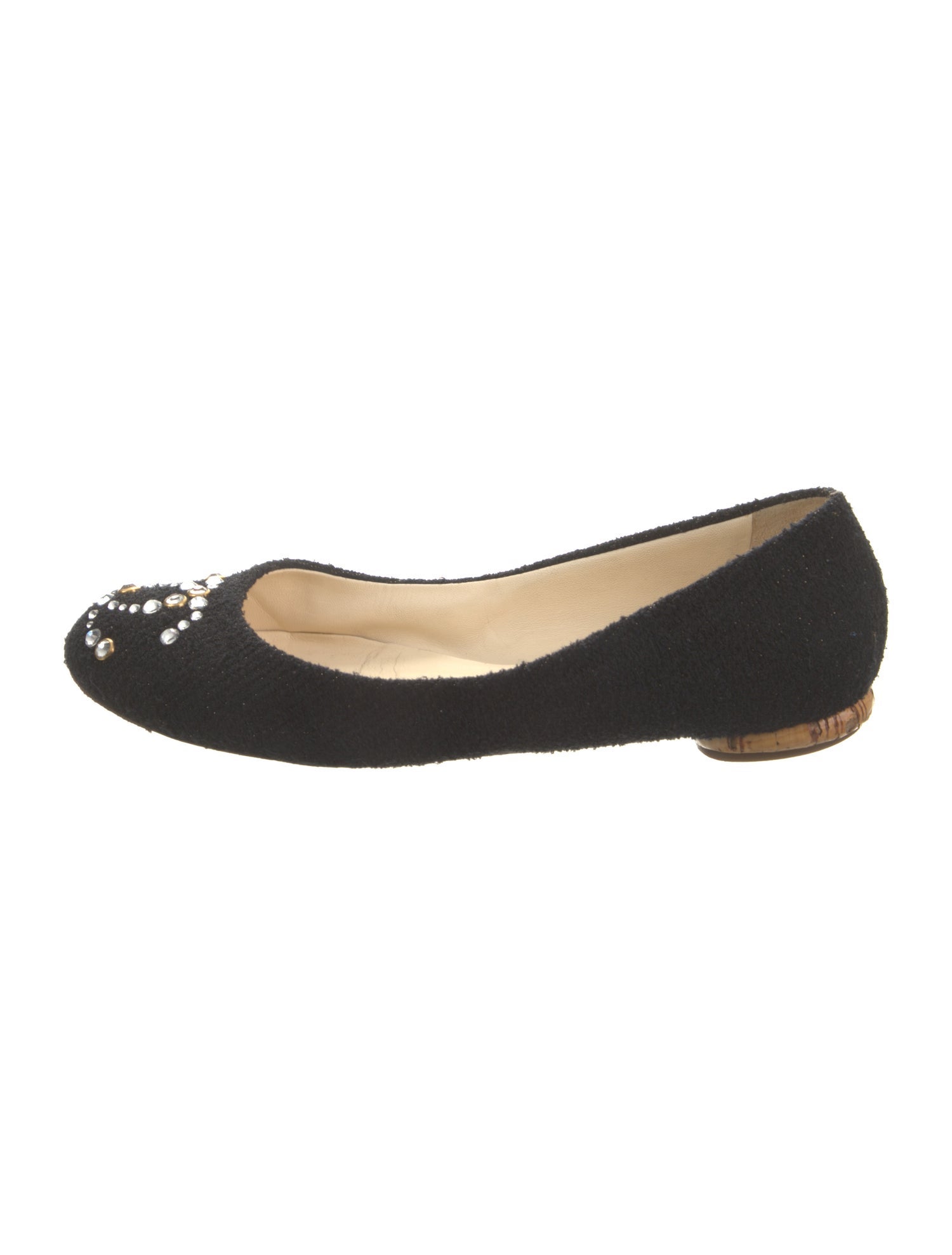 Chanel Interlocking CC Logo Tweed Ballet Flats