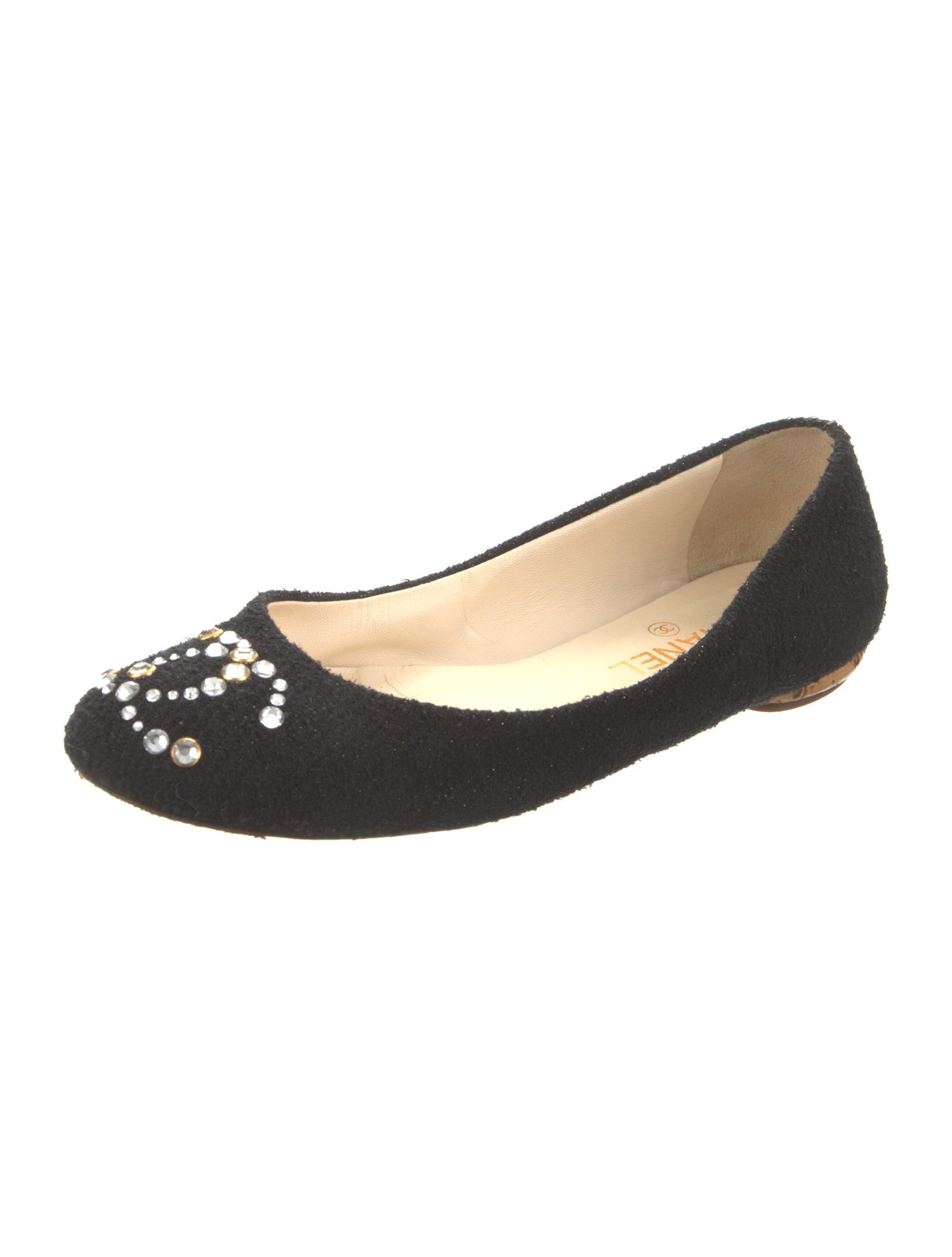 Chanel Interlocking CC Logo Tweed Ballet Flats