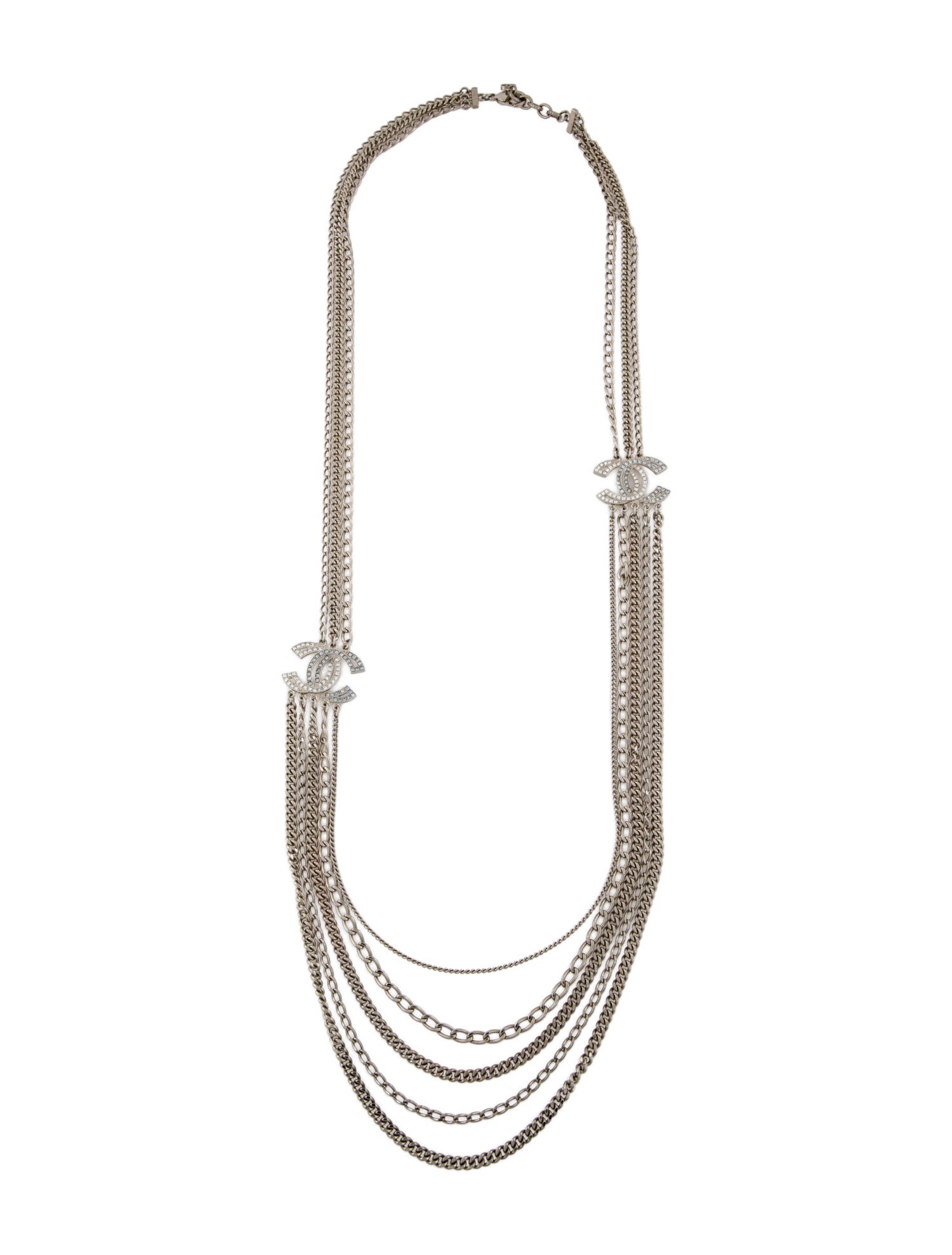 Chanel Strass CC Multistrand Necklace