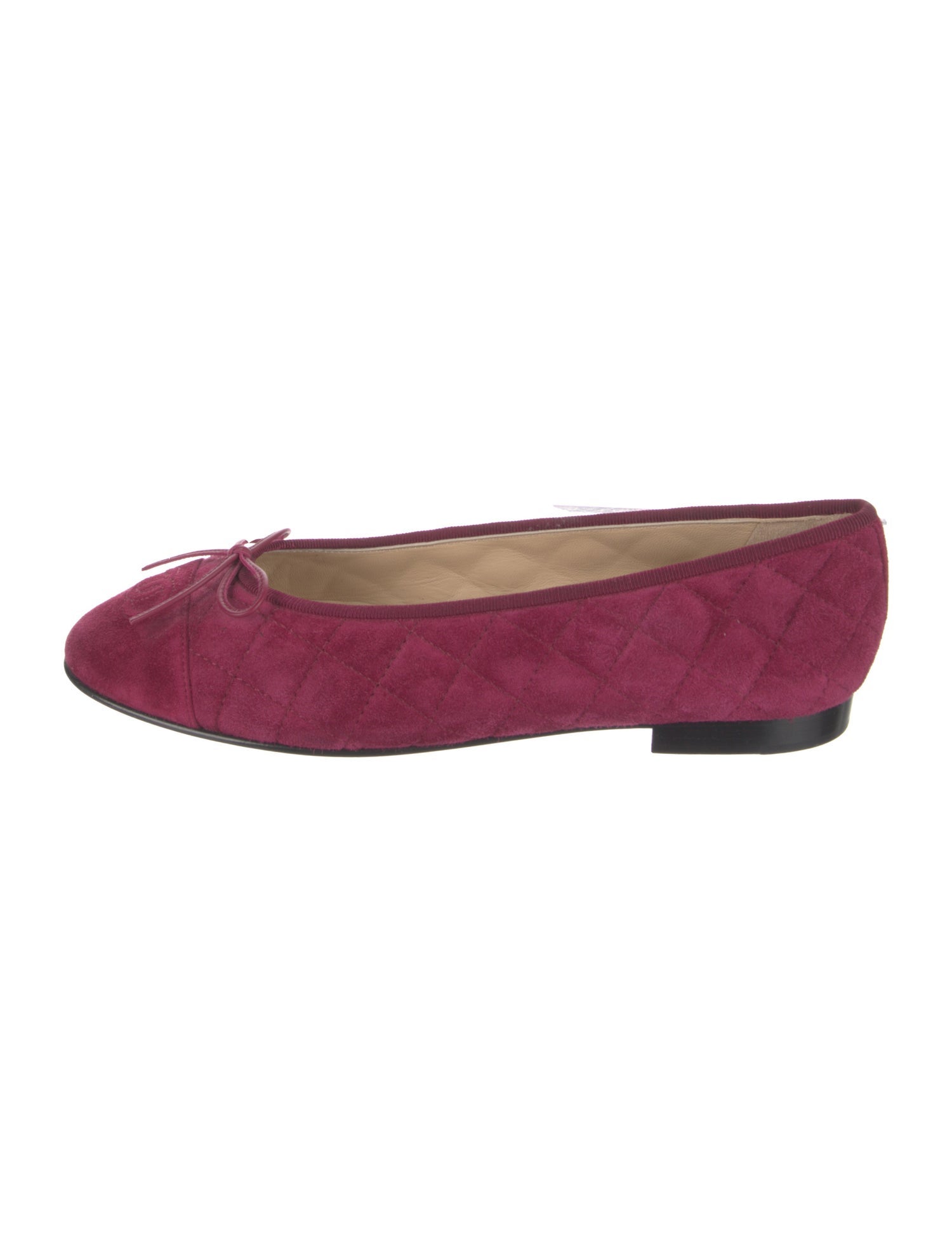 Chanel Interlocking CC Logo Suede Ballet Flats
