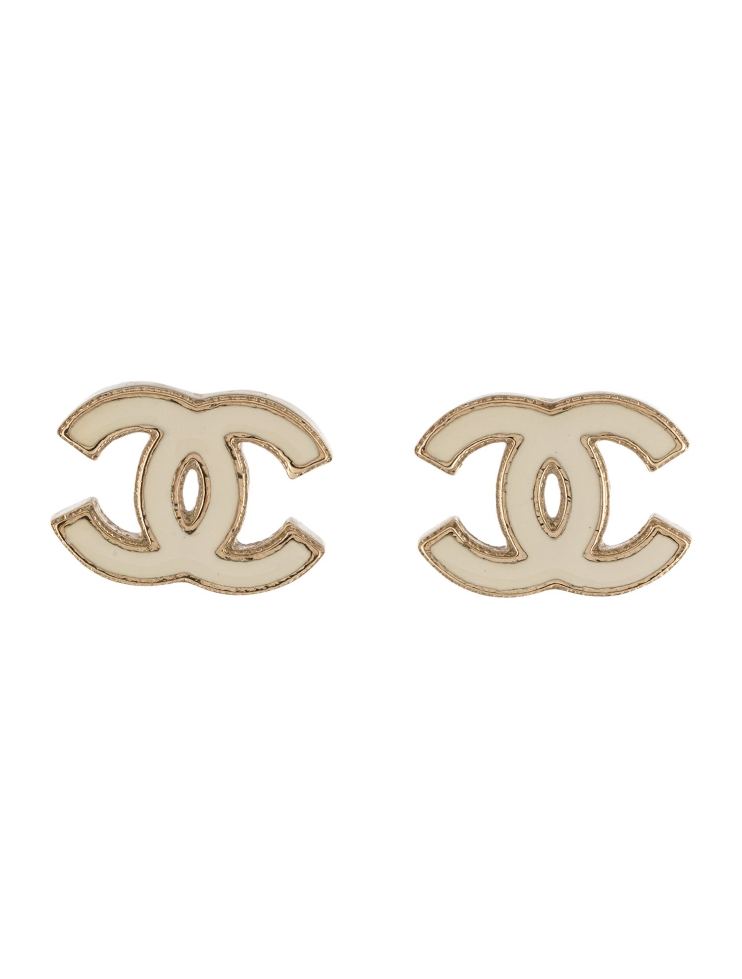 Chanel Enamel CC Stud Earrings