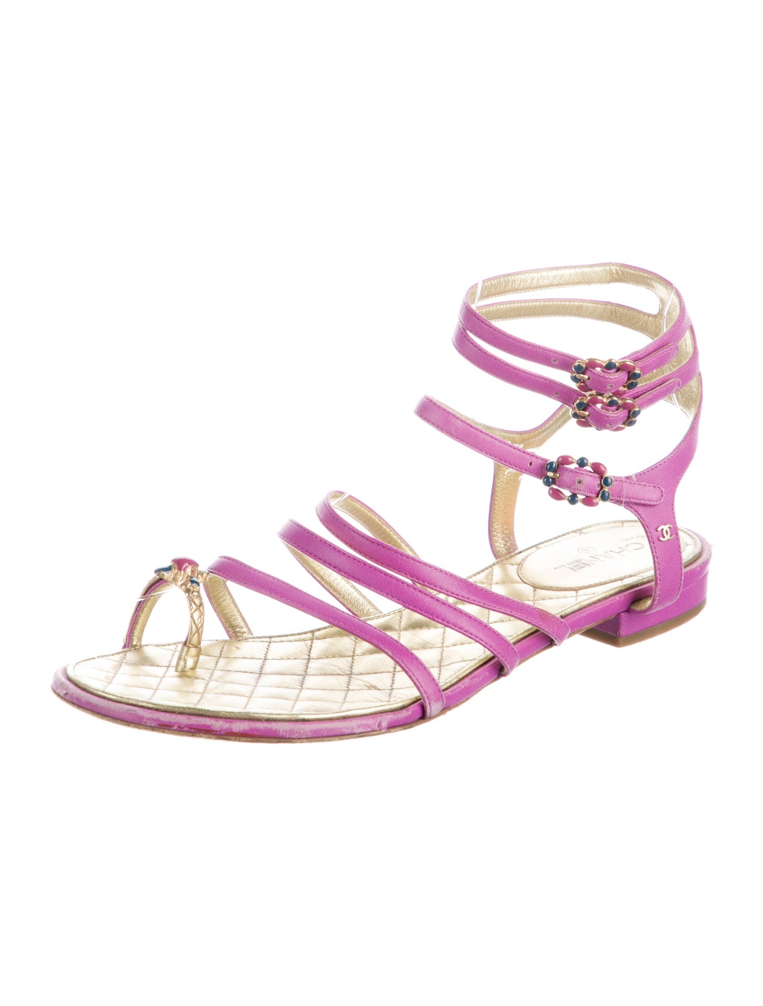 Chanel 2015 Interlocking CC Logo Gladiator Sandals