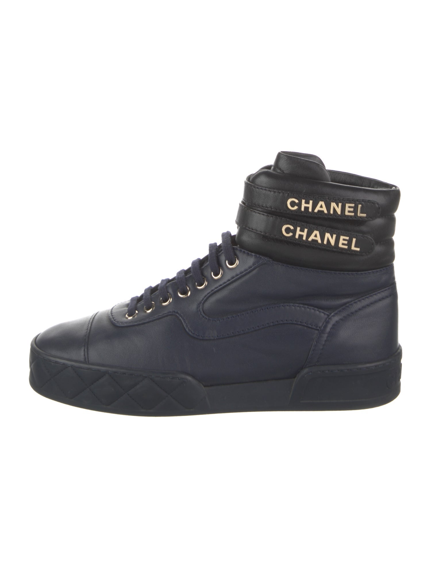 Chanel Quilted Pattern Leather Sneakers