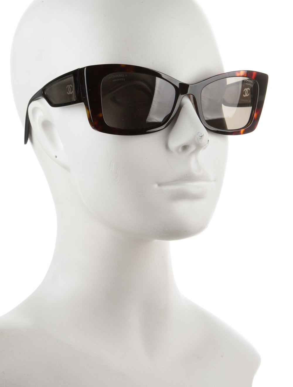 Chanel Tortoiseshell Interlocking CC Logo Sunglas… - image 3