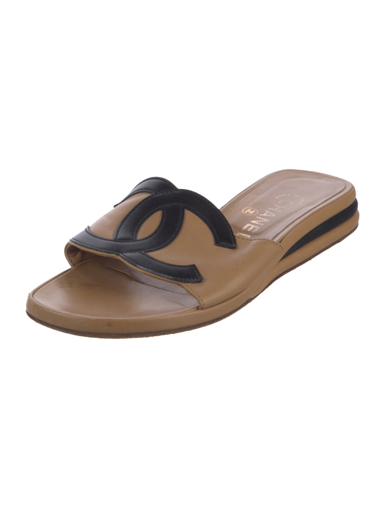 Chanel Vintage Interlocking CC Logo Slides