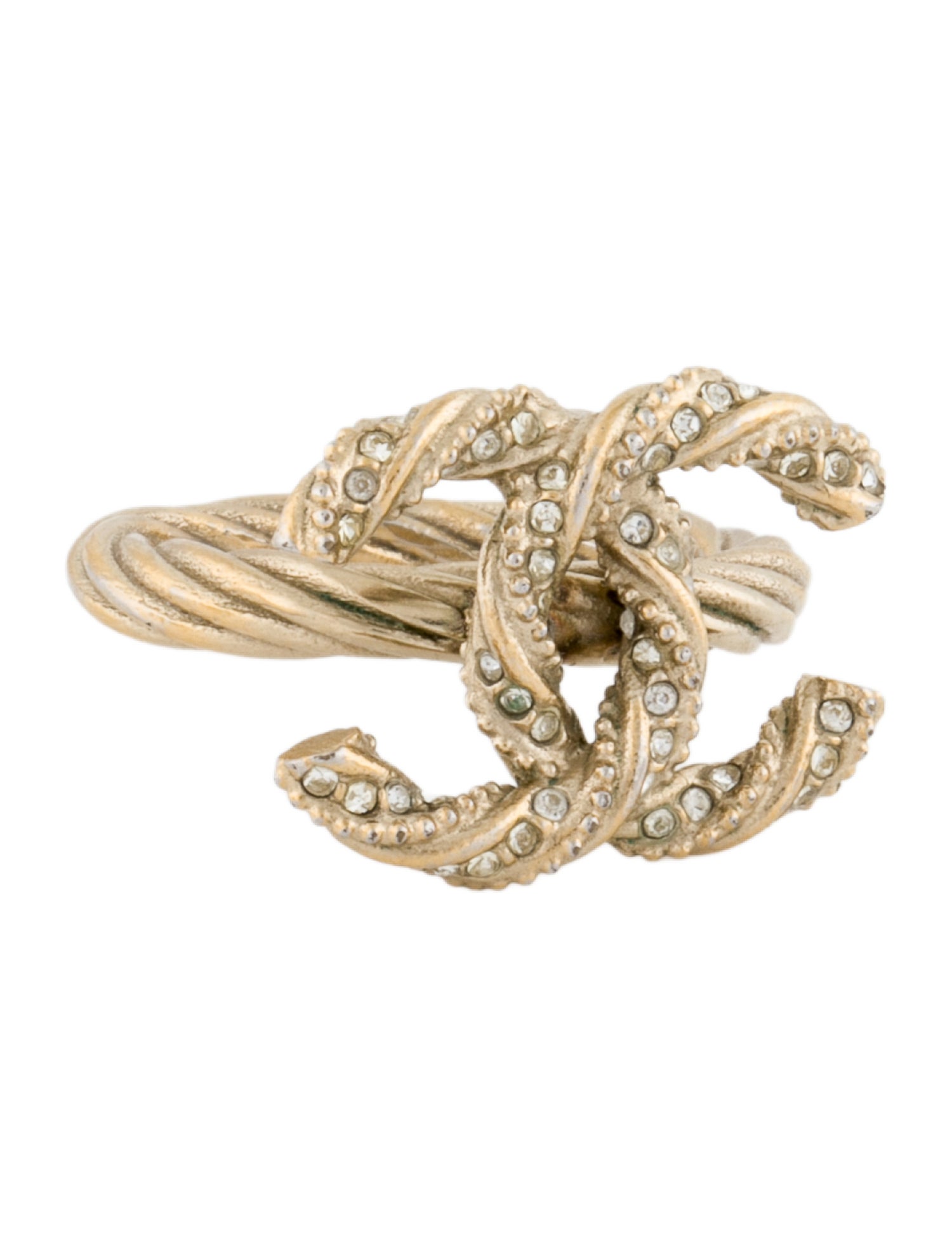 Chanel Strass CC Cocktail Ring