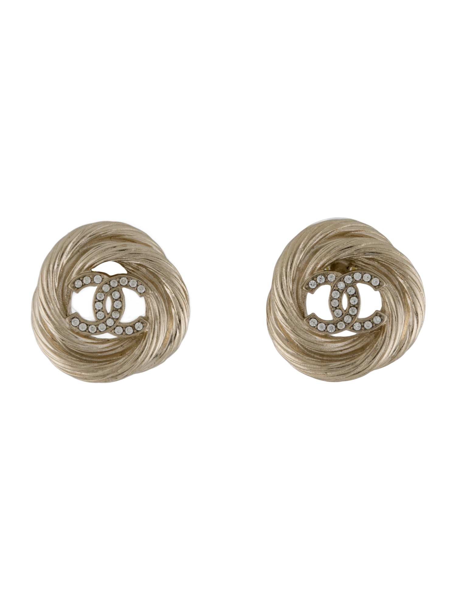 Chanel 2025 Strass CC Stud Earrings