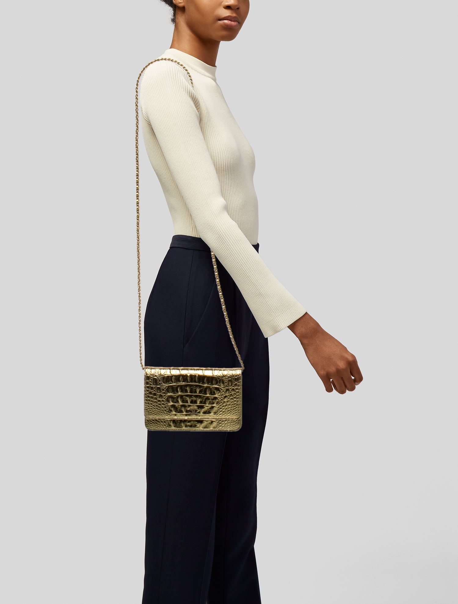 Chanel Coco Croc Wallet on Chain