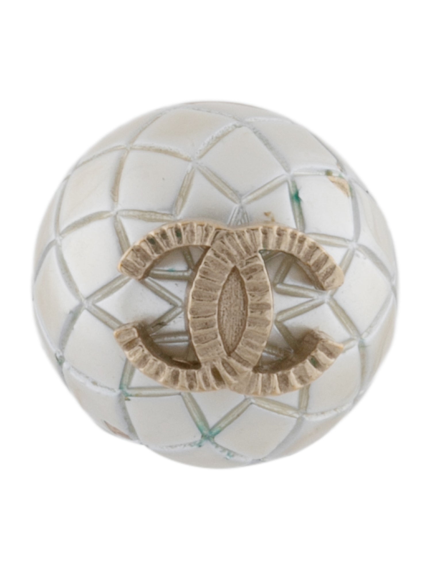 Chanel Faux Pearl Quilted CC Single Stud Earring