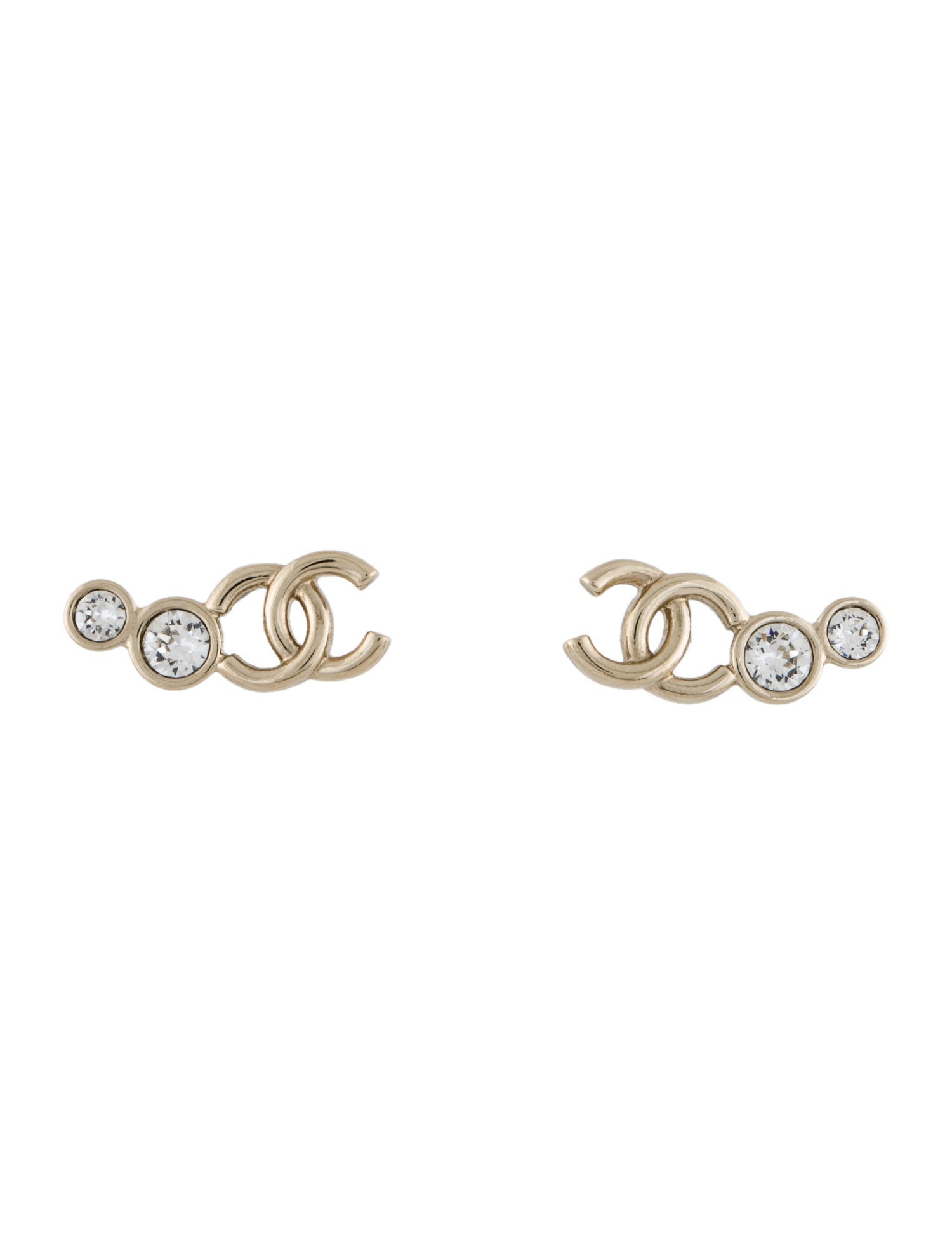 Chanel 2024 Strass CC Stud Earrings