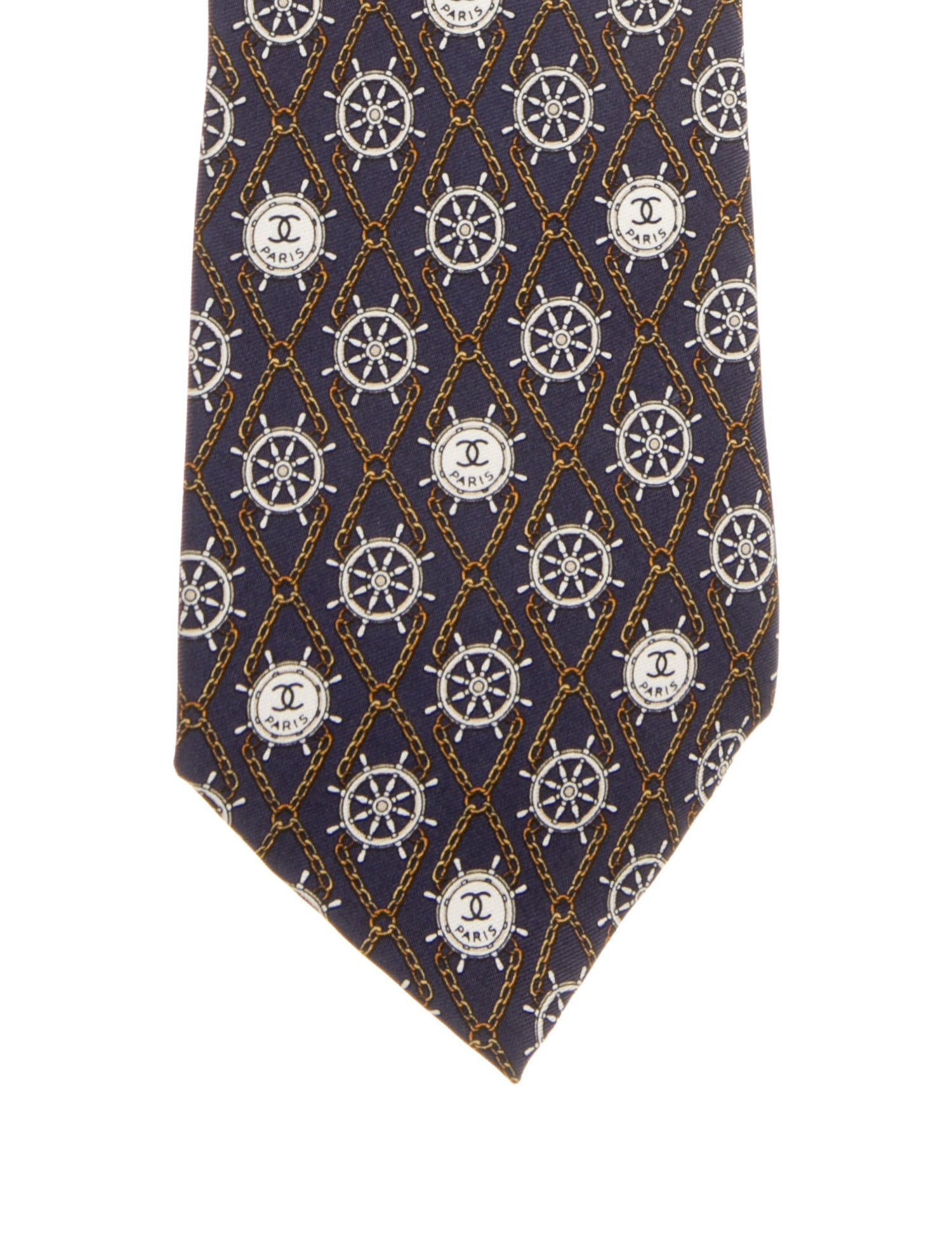 Chanel Ship Helm Printed Silk Tie