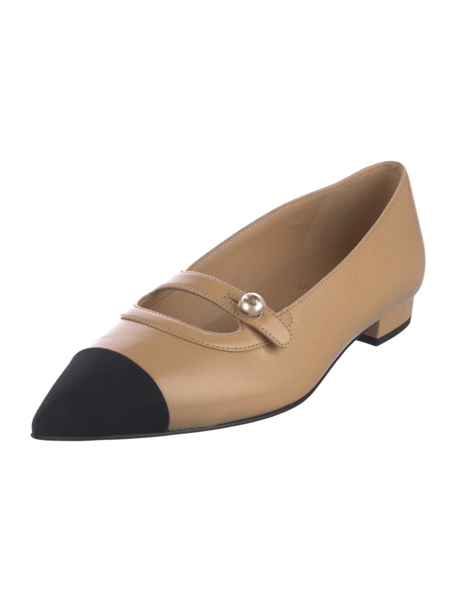 Chanel Interlocking CC Logo Leather Mary Jane Flats w/ Tags