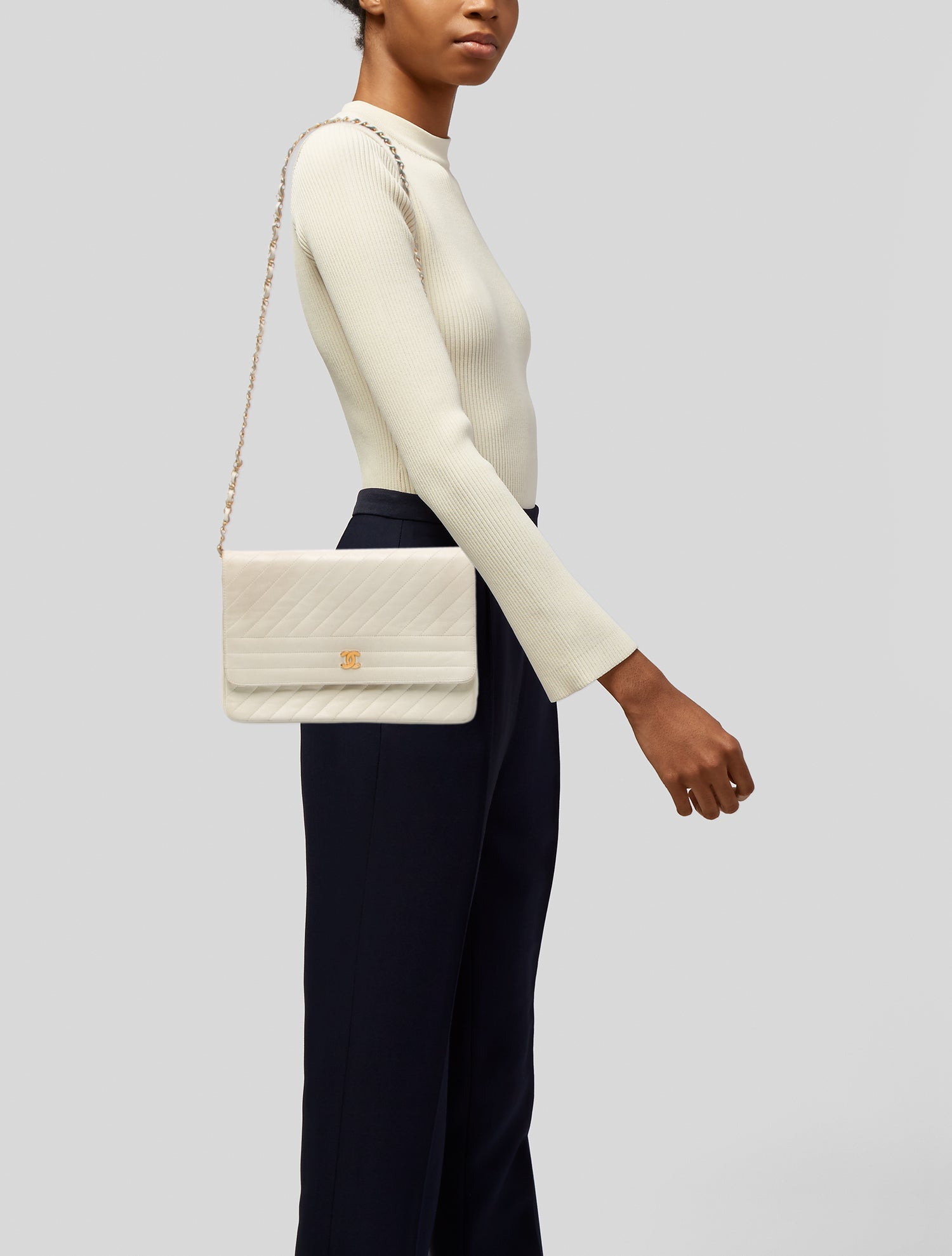 Chanel Diagonal Quilt Flap Bag